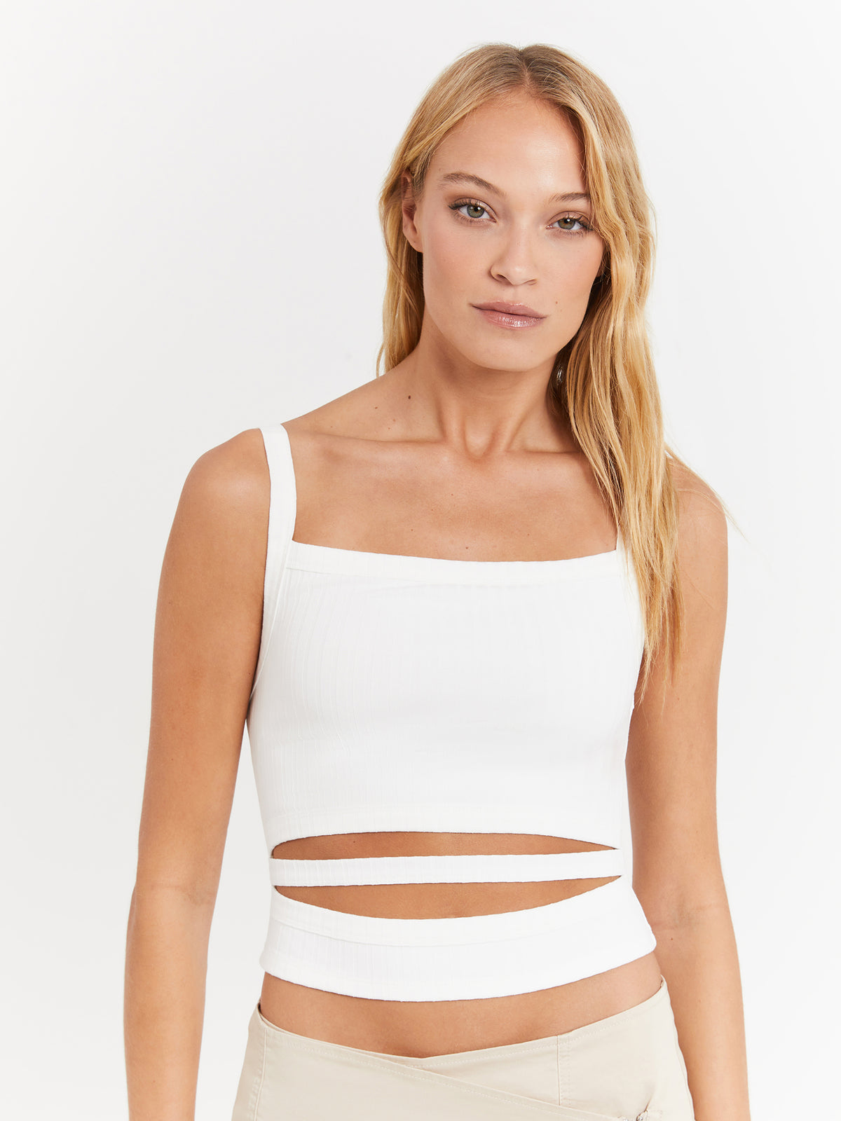 MSE Maddox Rib Tank in White | White