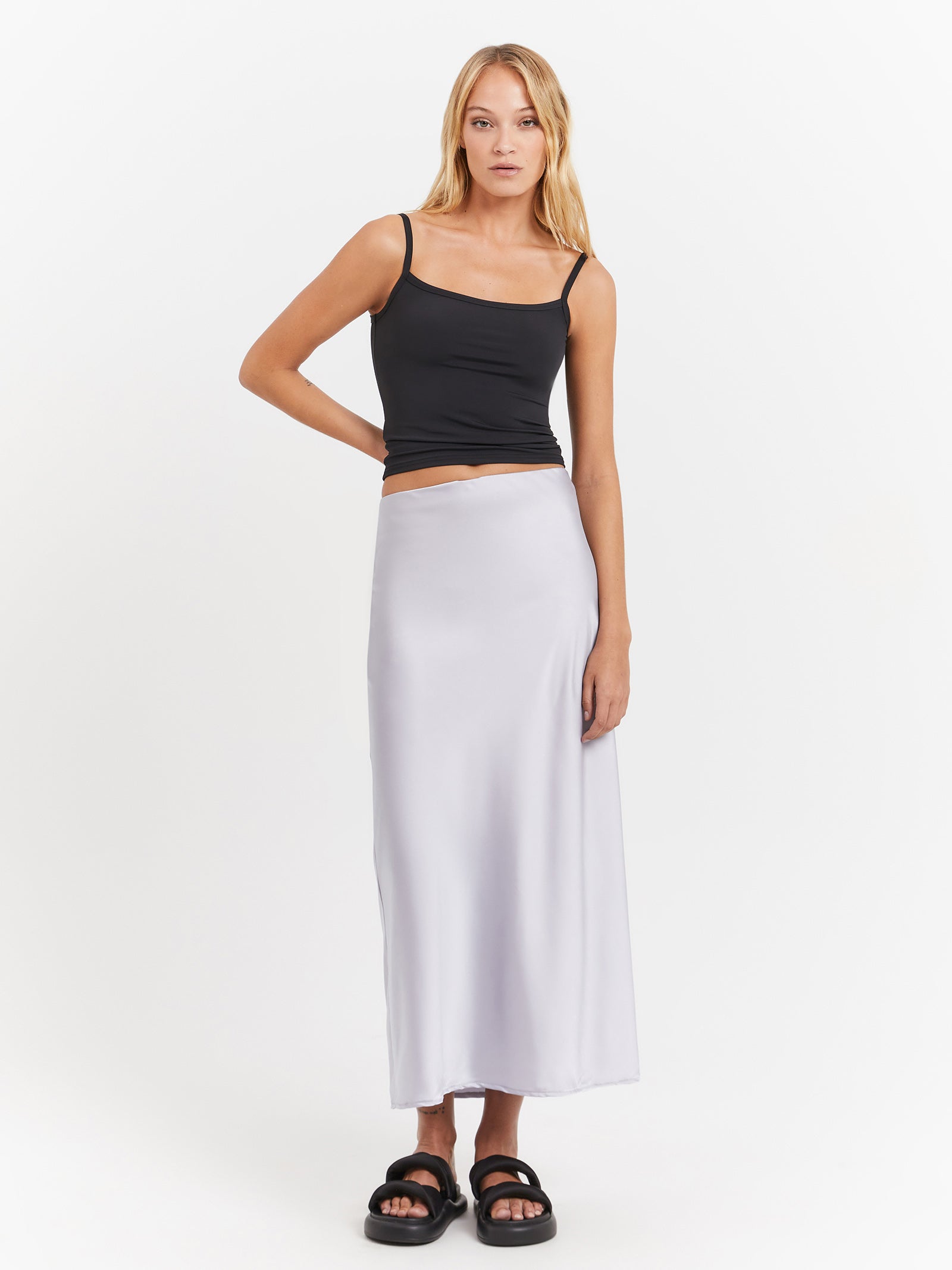 Coral Maxi Skirt in Silver Glue Store