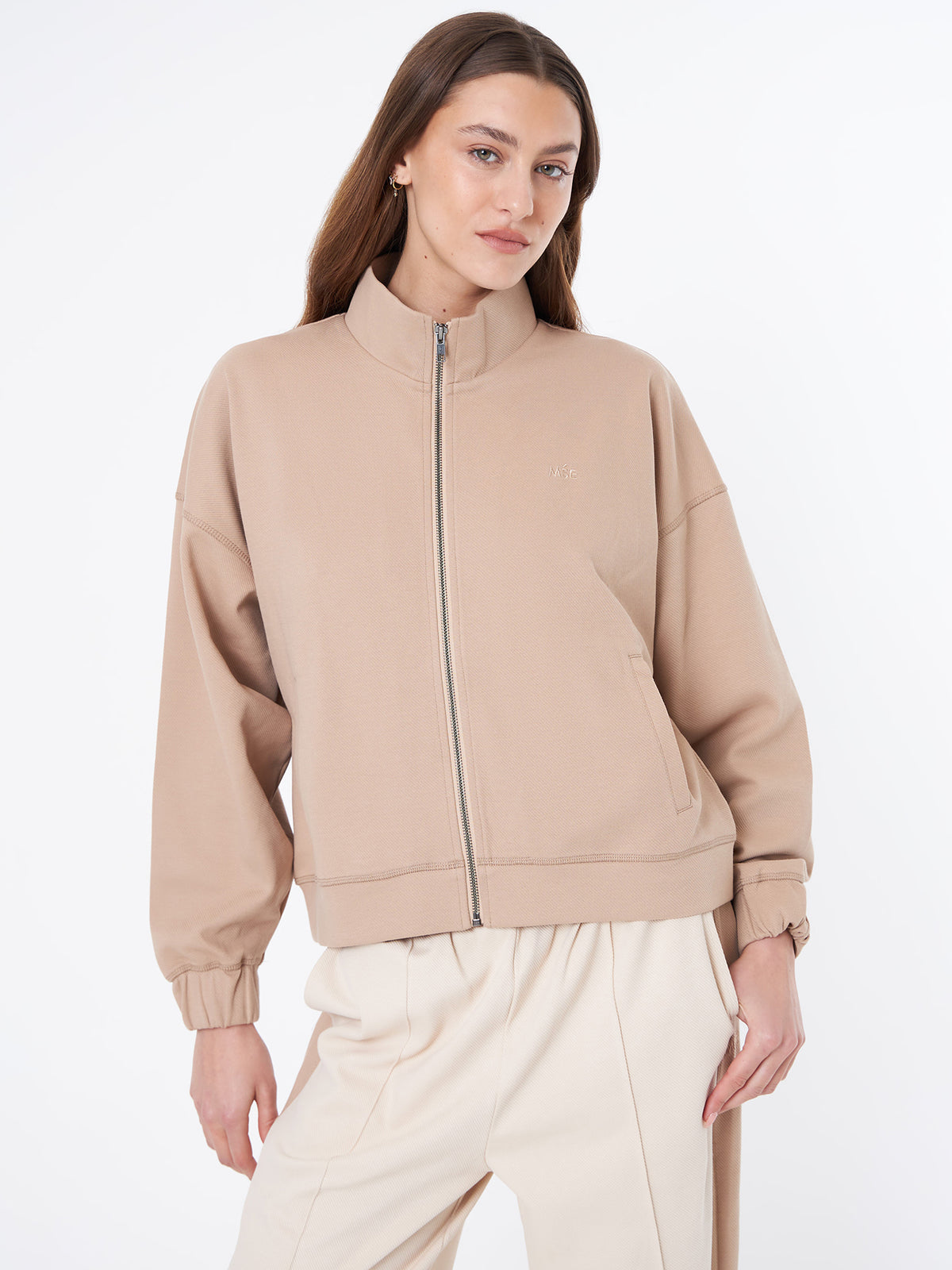 MSE Mse Trico Zipper Sweat | Bisque