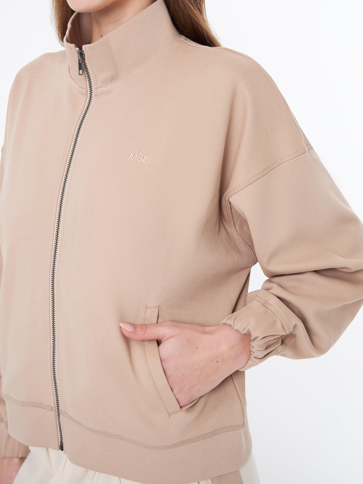 MSE Mse Trico Zipper Sweat | Bisque