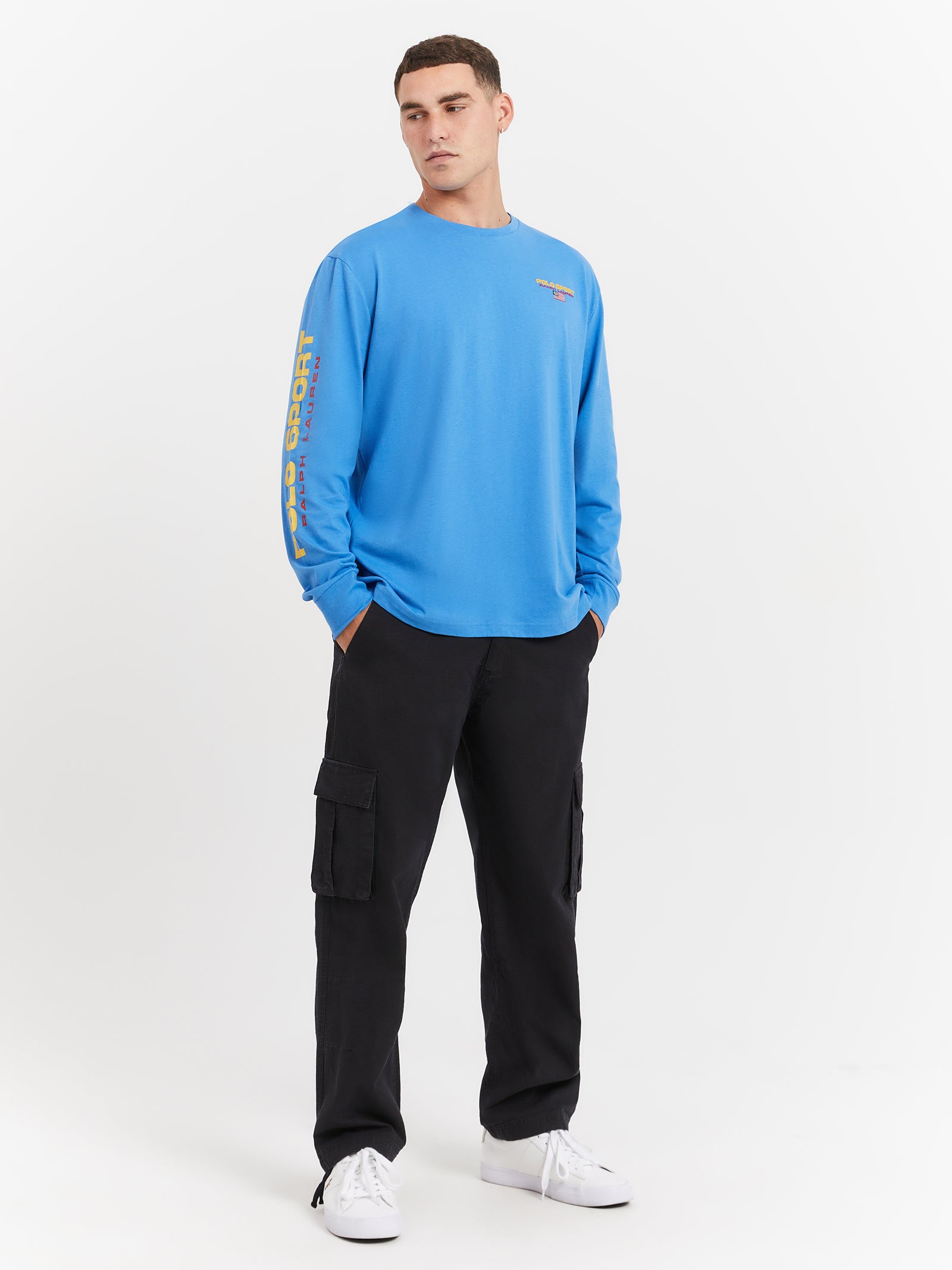 26/1 Jersey Long Sleeve T-Shirt in Blue Orbit