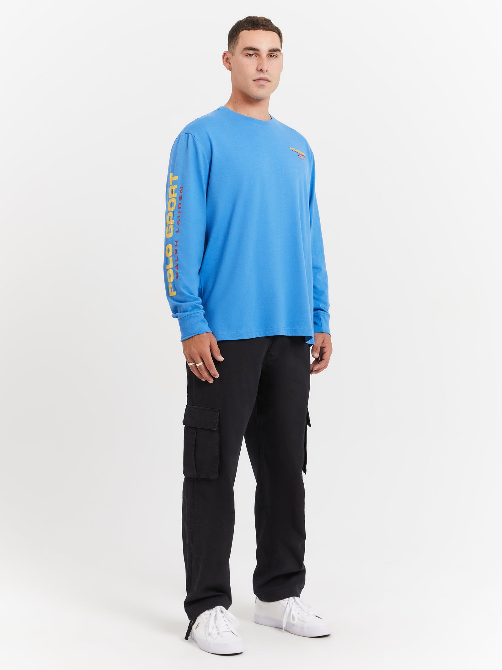 26/1 Jersey Long Sleeve T-Shirt in Blue Orbit