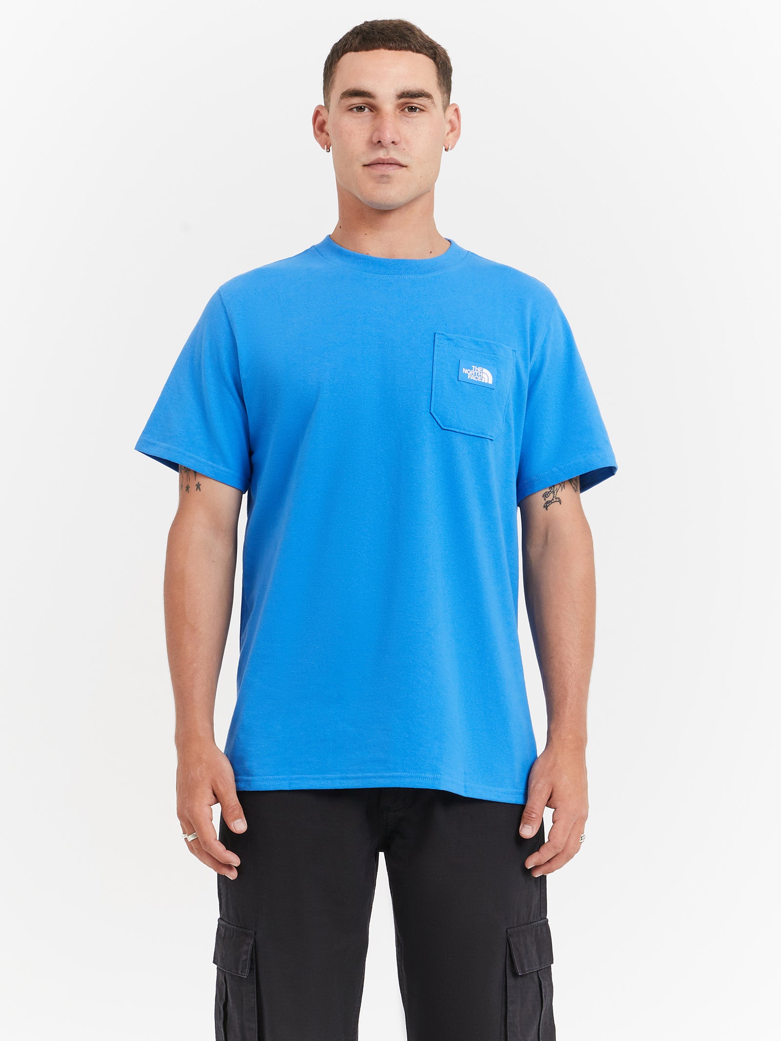 Short Sleeve Heritage Patch Pocket T-Shirt in Supersonic Blue