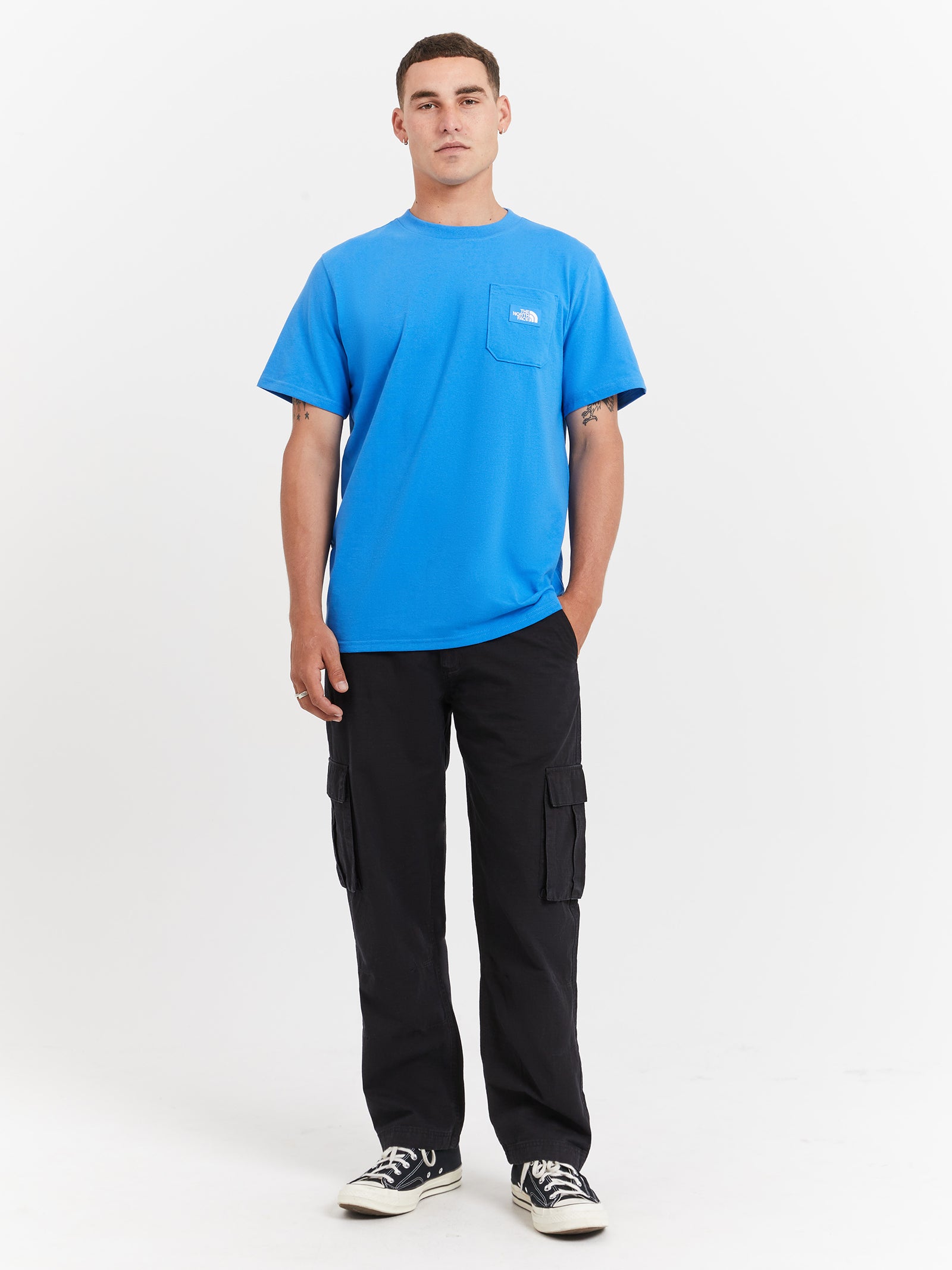 Short Sleeve Heritage Patch Pocket T-Shirt in Supersonic Blue