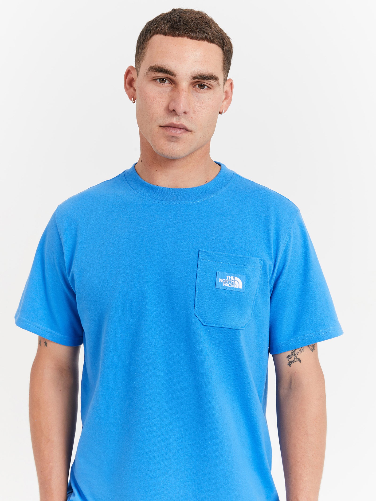 Short Sleeve Heritage Patch Pocket T-Shirt in Supersonic Blue