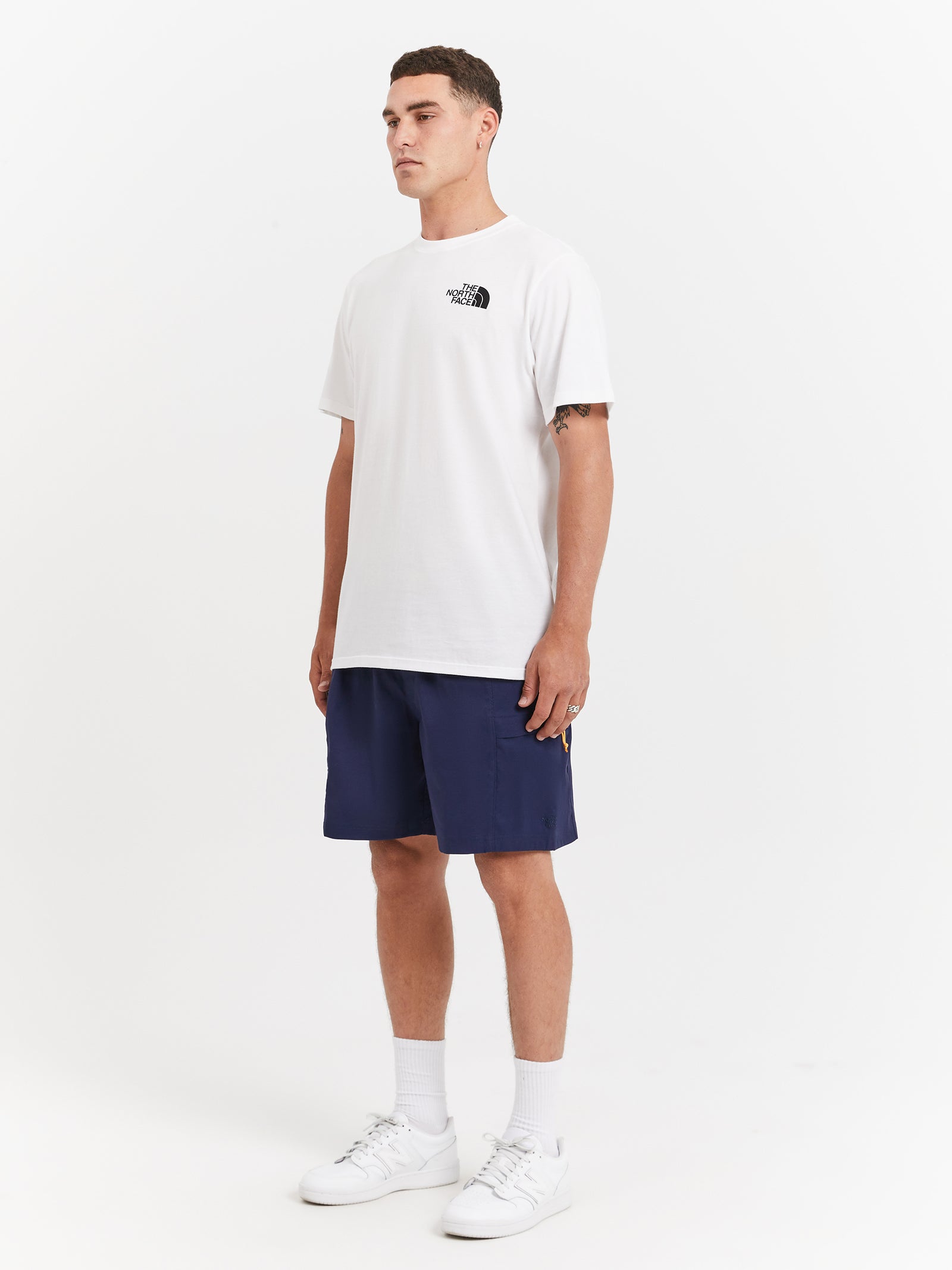 Short Sleeve Box NSE T-Shirt in TNF White & Black