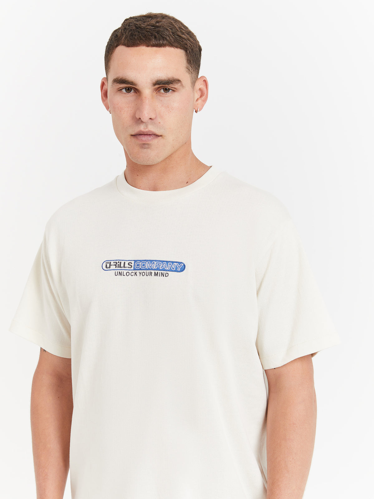 Thrills Try It You'll Like It Merch Fit T-Shirt in Heritage White | Heritage White