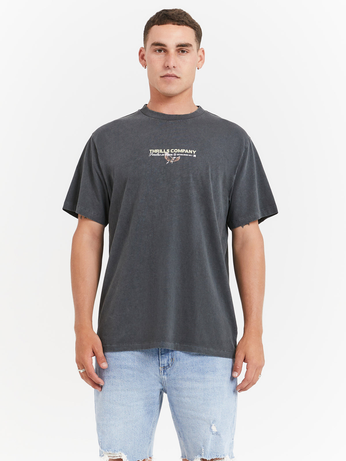 Thrills Royal Wings Merch Fit T-Shirt in Merch Black | Merch Black