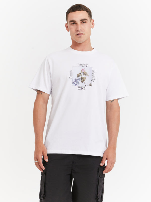 Come Enjoy Reality Merch Fit T-Shirt in Lucent White | Glue Store