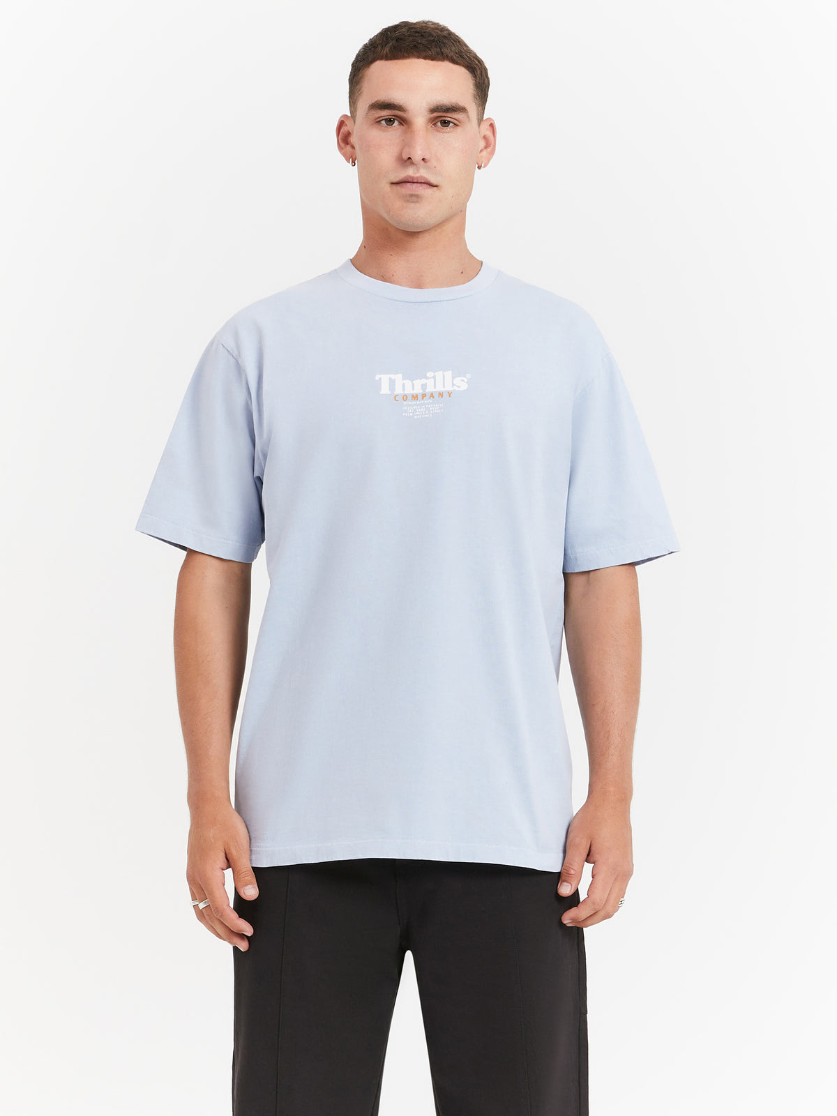 Thrills Definition Oversized Fit T-Shirt in Baby Blue | Baby Blue