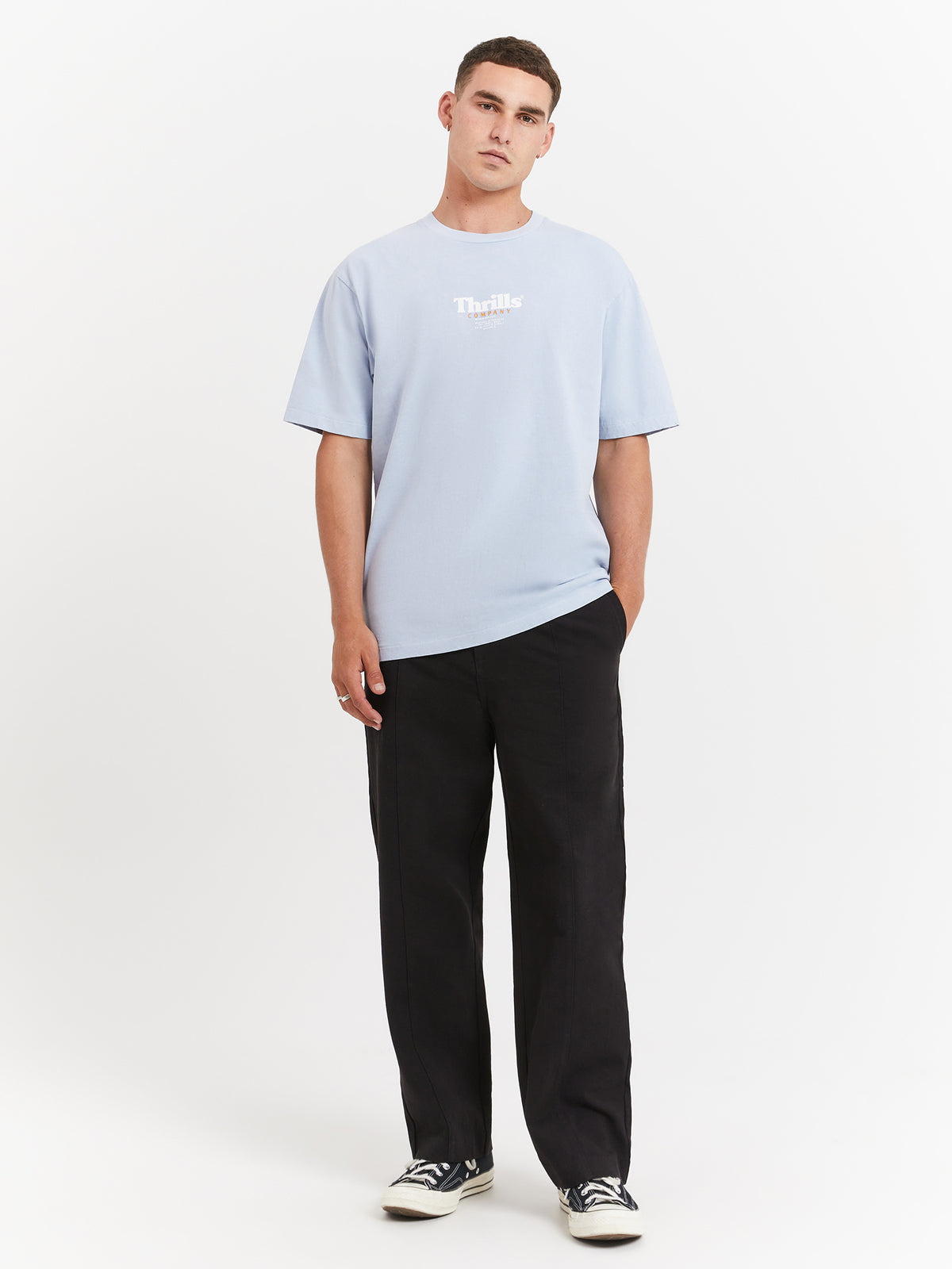 Thrills Definition Oversized Fit T-Shirt in Baby Blue | Baby Blue