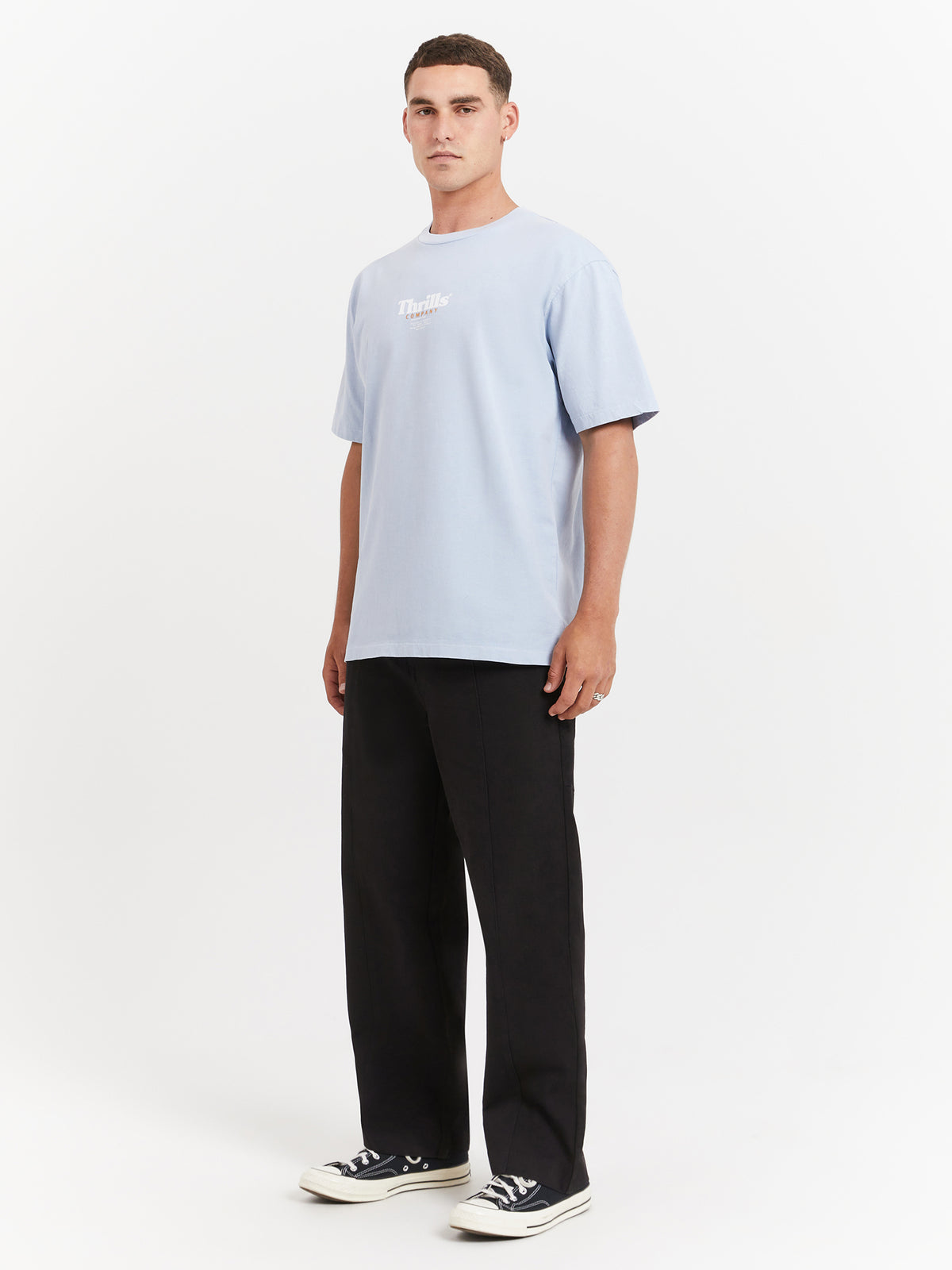 Thrills Definition Oversized Fit T-Shirt in Baby Blue | Baby Blue