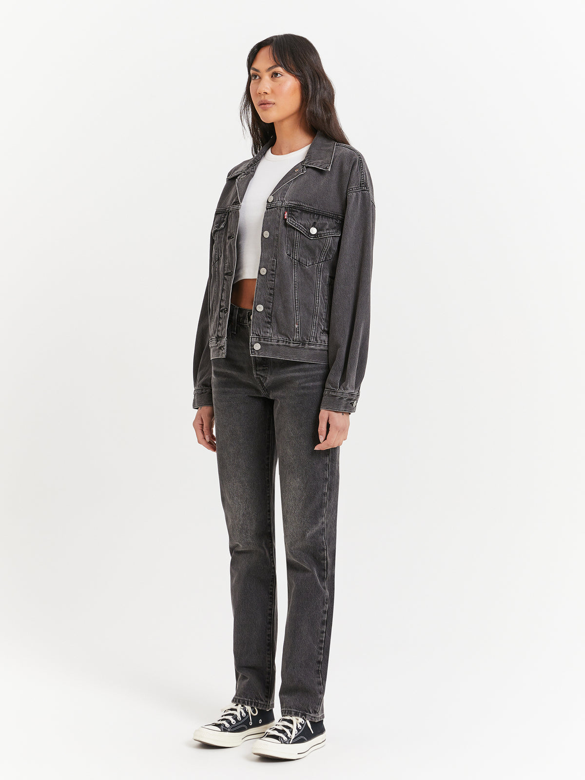 Levis 90s Trucker Jacket in Be Kind Rewind Black | Black