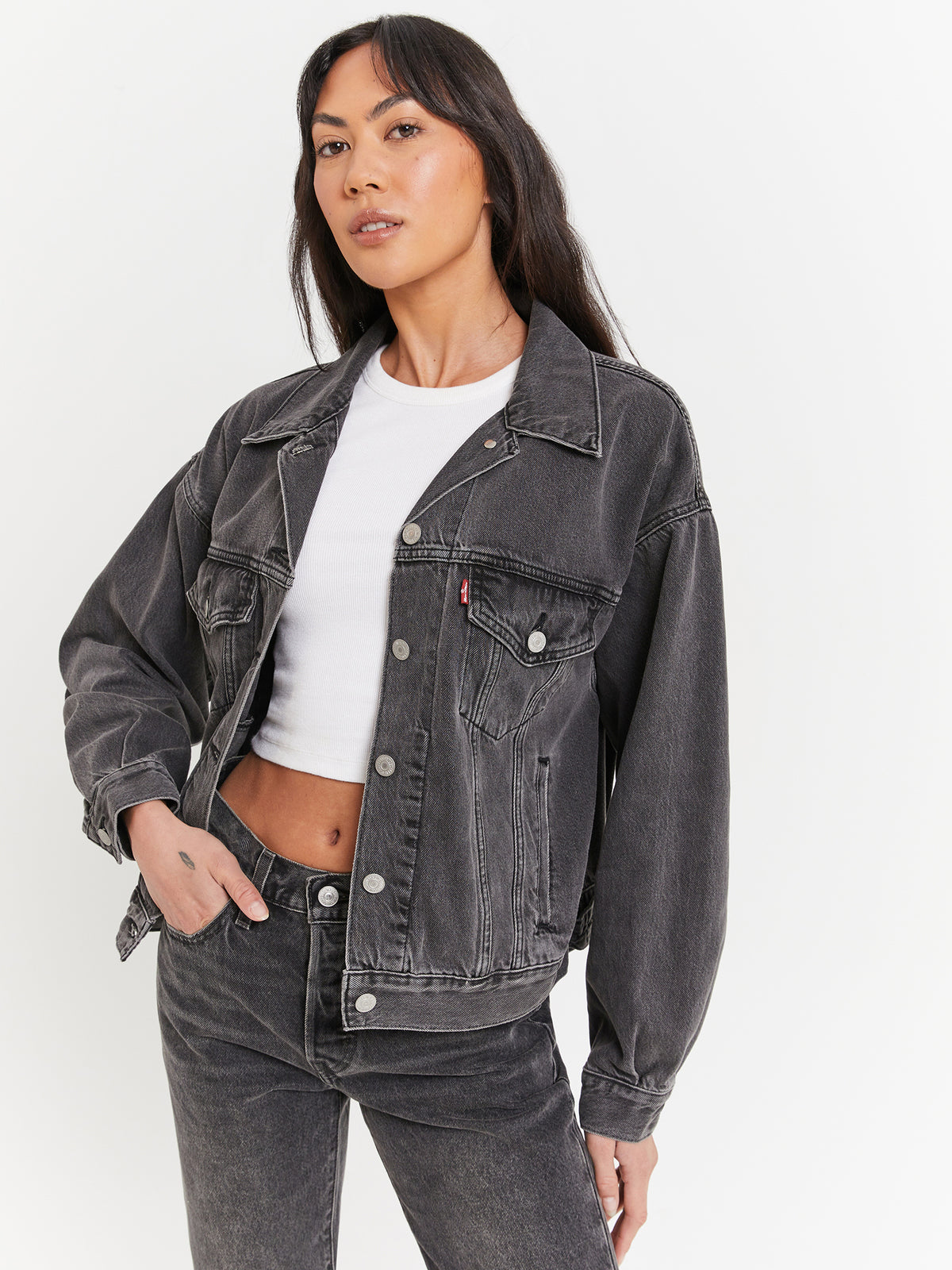 Levis 90s Trucker Jacket in Be Kind Rewind Black | Black