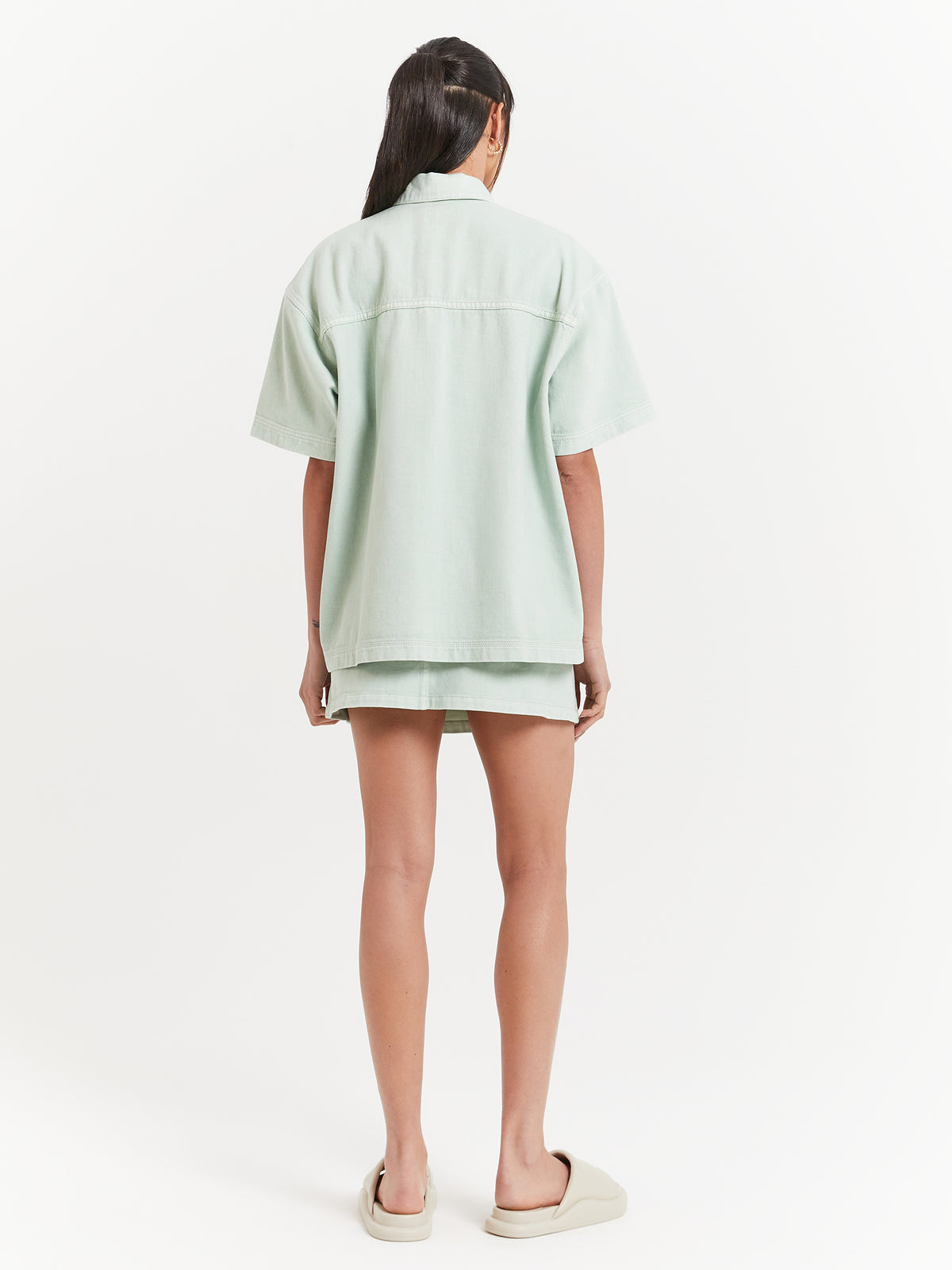 Beyond Her Bonita Micro Mini Skirt in Eucalyptus Green | Eucalyptus