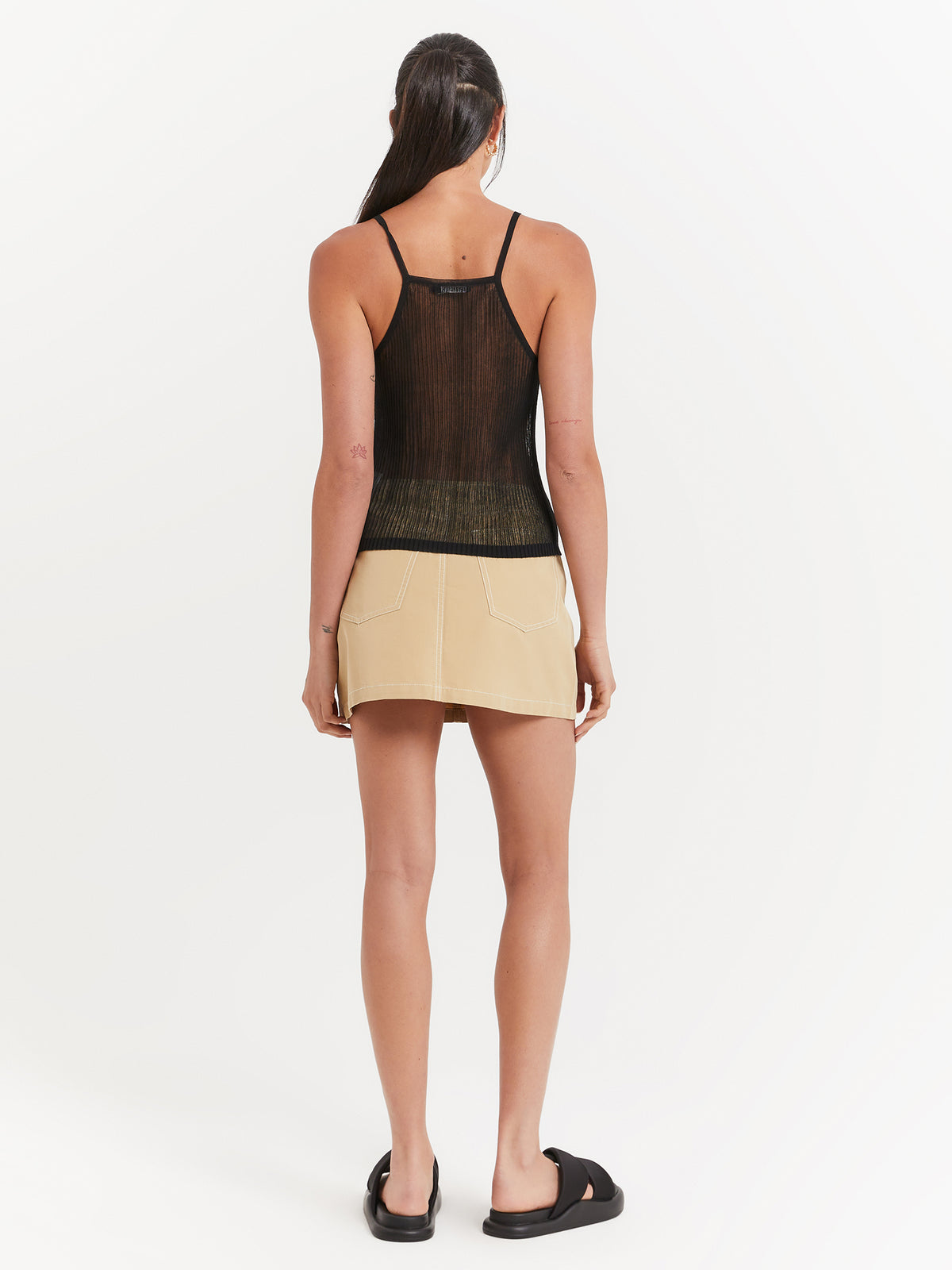 Beyond Her Adelaide Sheer Tank Top in Black | Black