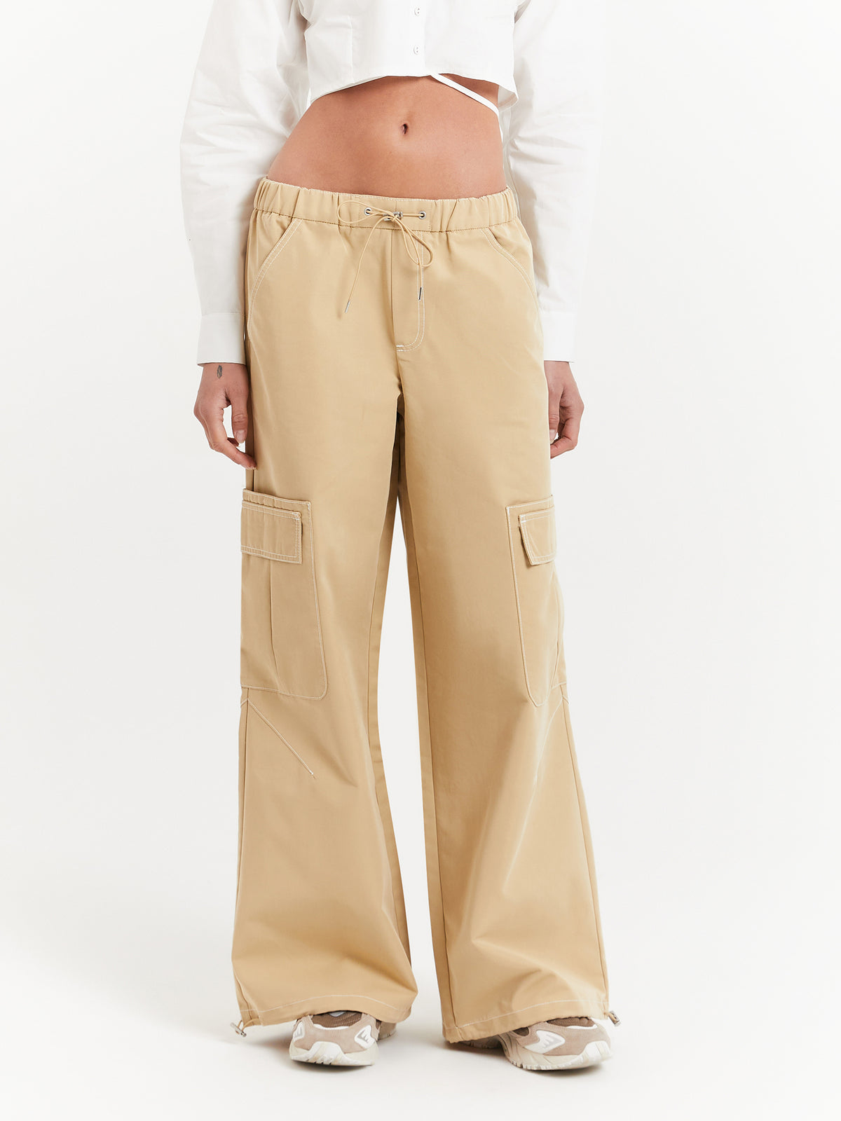 Beyond Her Pia Wide Leg Gathered Pants in Camel | Camel