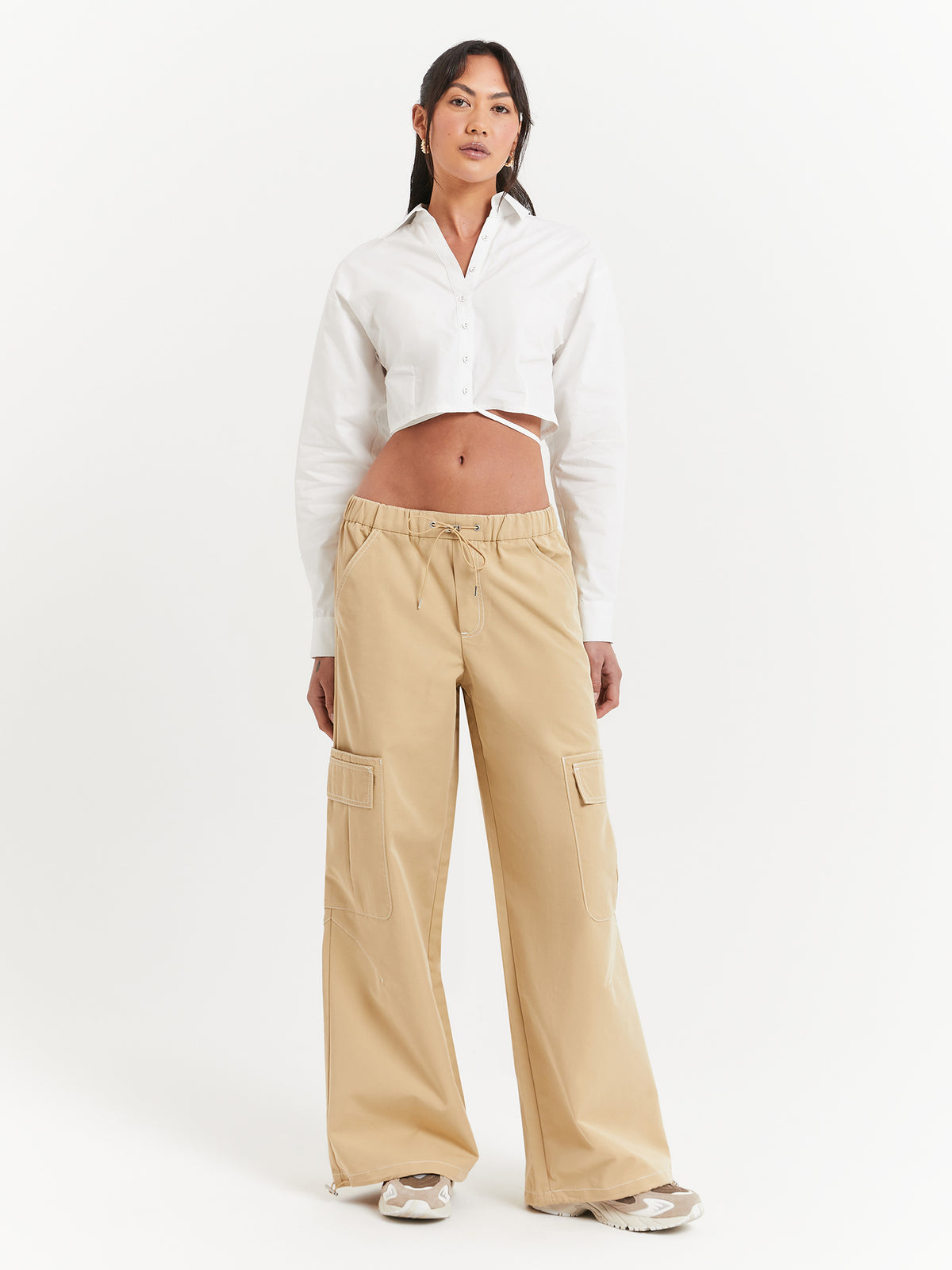 Beyond Her Pia Wide Leg Gathered Pants in Camel | Camel