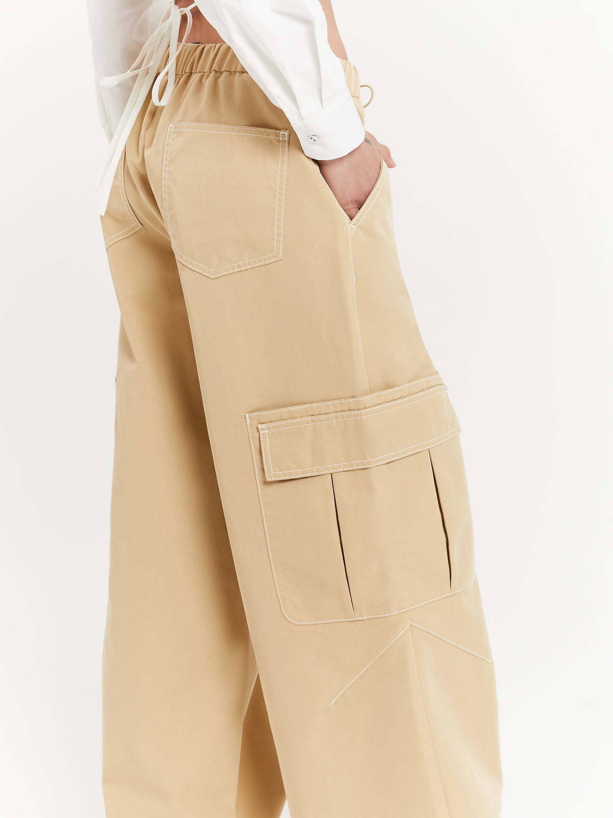 Beyond Her Pia Wide Leg Gathered Pants in Camel | Camel