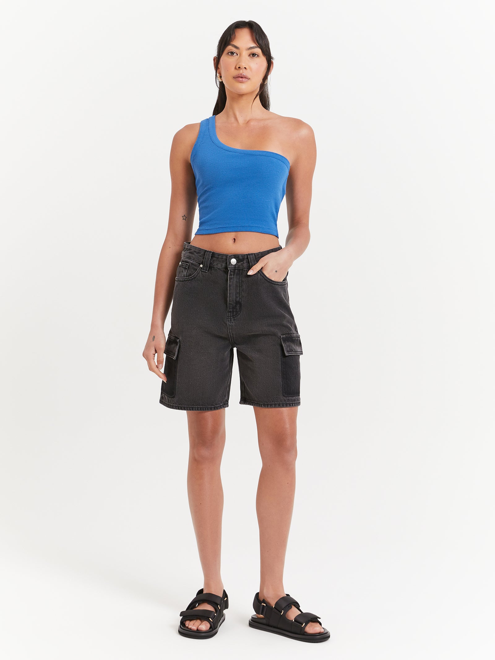 Grey cargo deals shorts womens