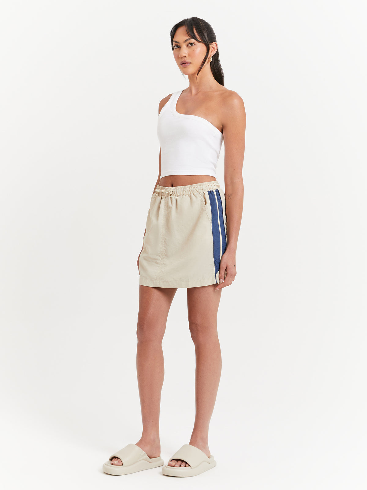 Beyond Her Tahlia Mini Skirt in Chalk & Blue | Chalk-Blue