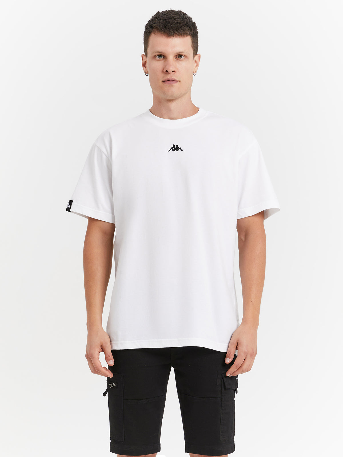 Kappa Authentic Hey T-Shirt in White | A2H White Bright - Black