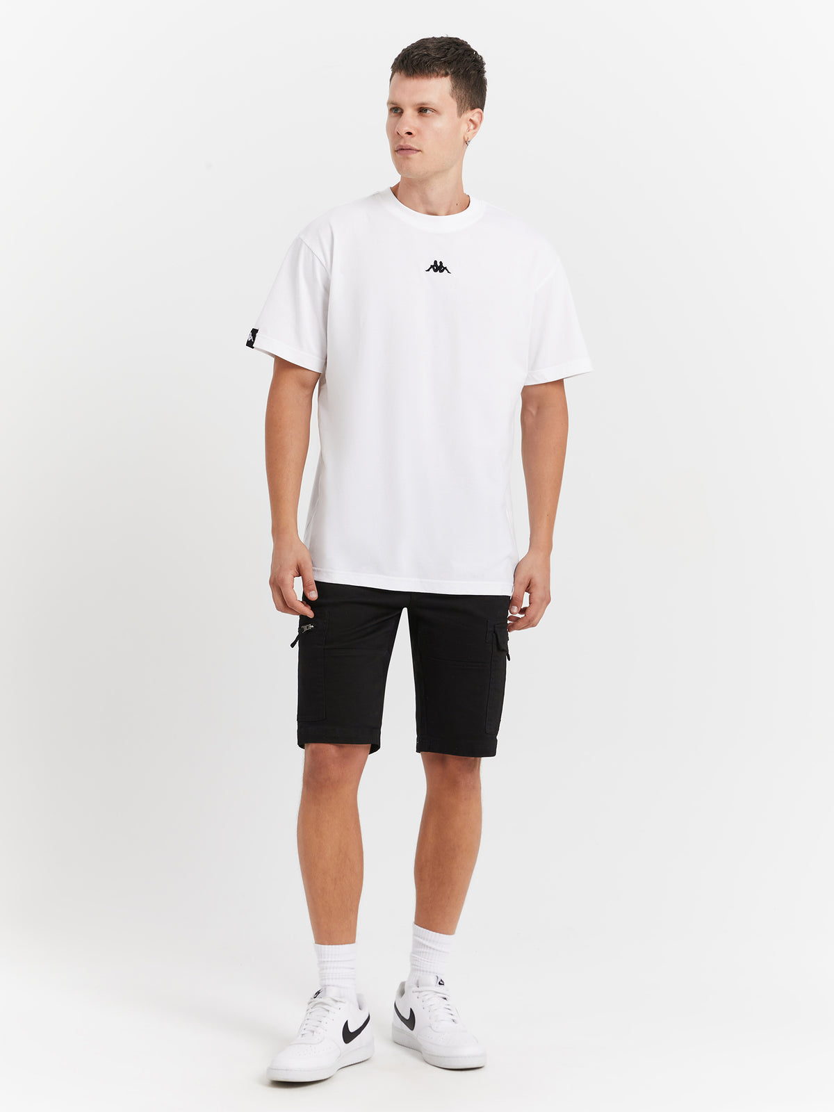 Kappa Authentic Hey T-Shirt in White | A2H White Bright - Black