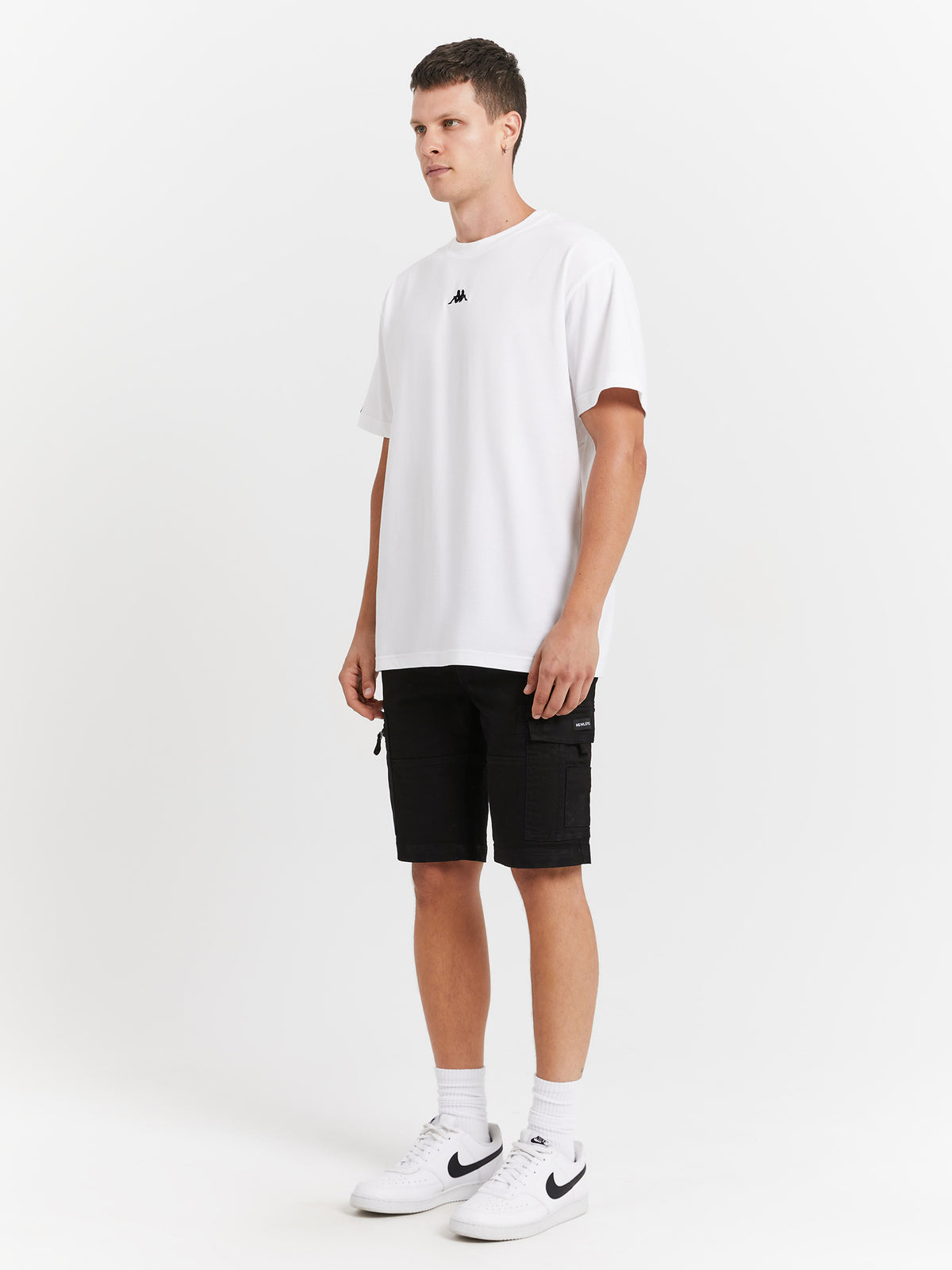 Kappa Authentic Hey T-Shirt in White | A2H White Bright - Black