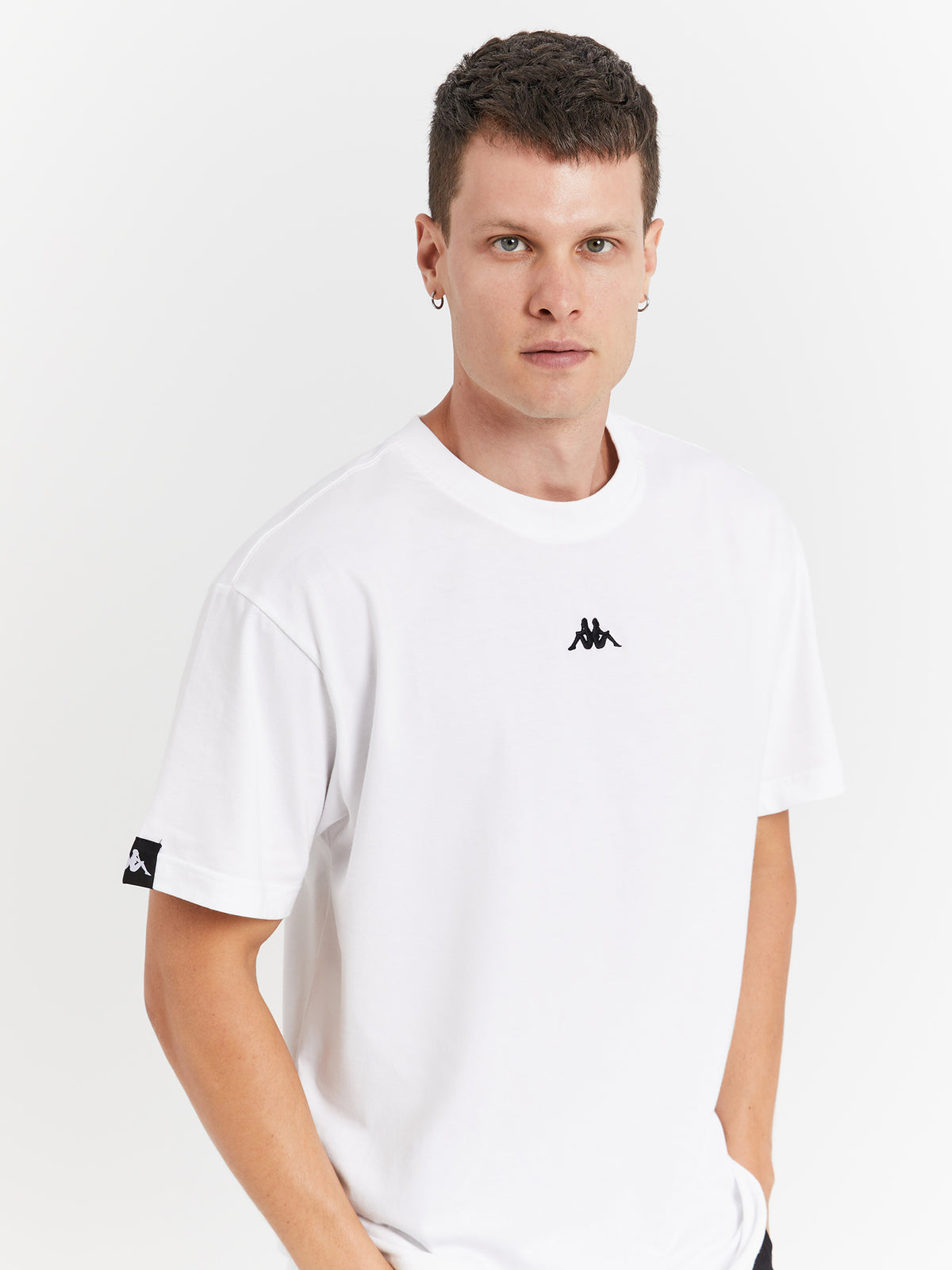 Kappa Authentic Hey T-Shirt in White | A2H White Bright - Black