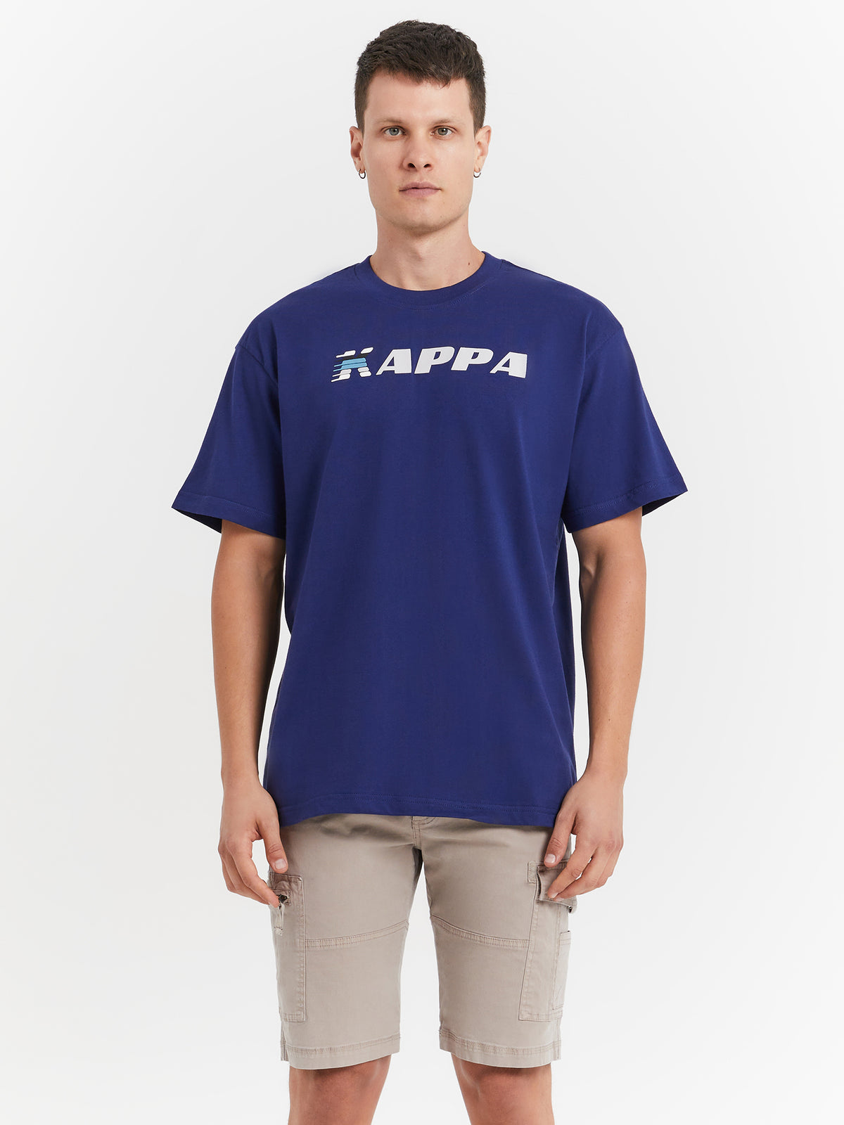 Kappa Authentic Halma T-Shirt in Blue Depths & Grey | FXB Blue Depths - Grey Lt