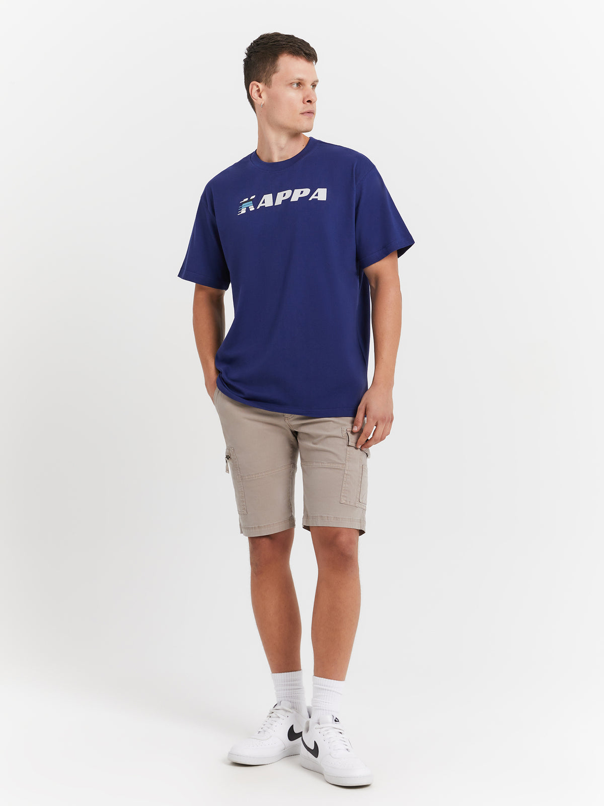 Kappa Authentic Halma T-Shirt in Blue Depths & Grey | FXB Blue Depths - Grey Lt