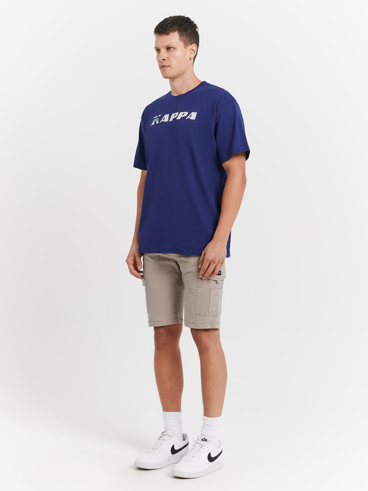 Kappa Authentic Halma T-Shirt in Blue Depths & Grey | FXB Blue Depths - Grey Lt