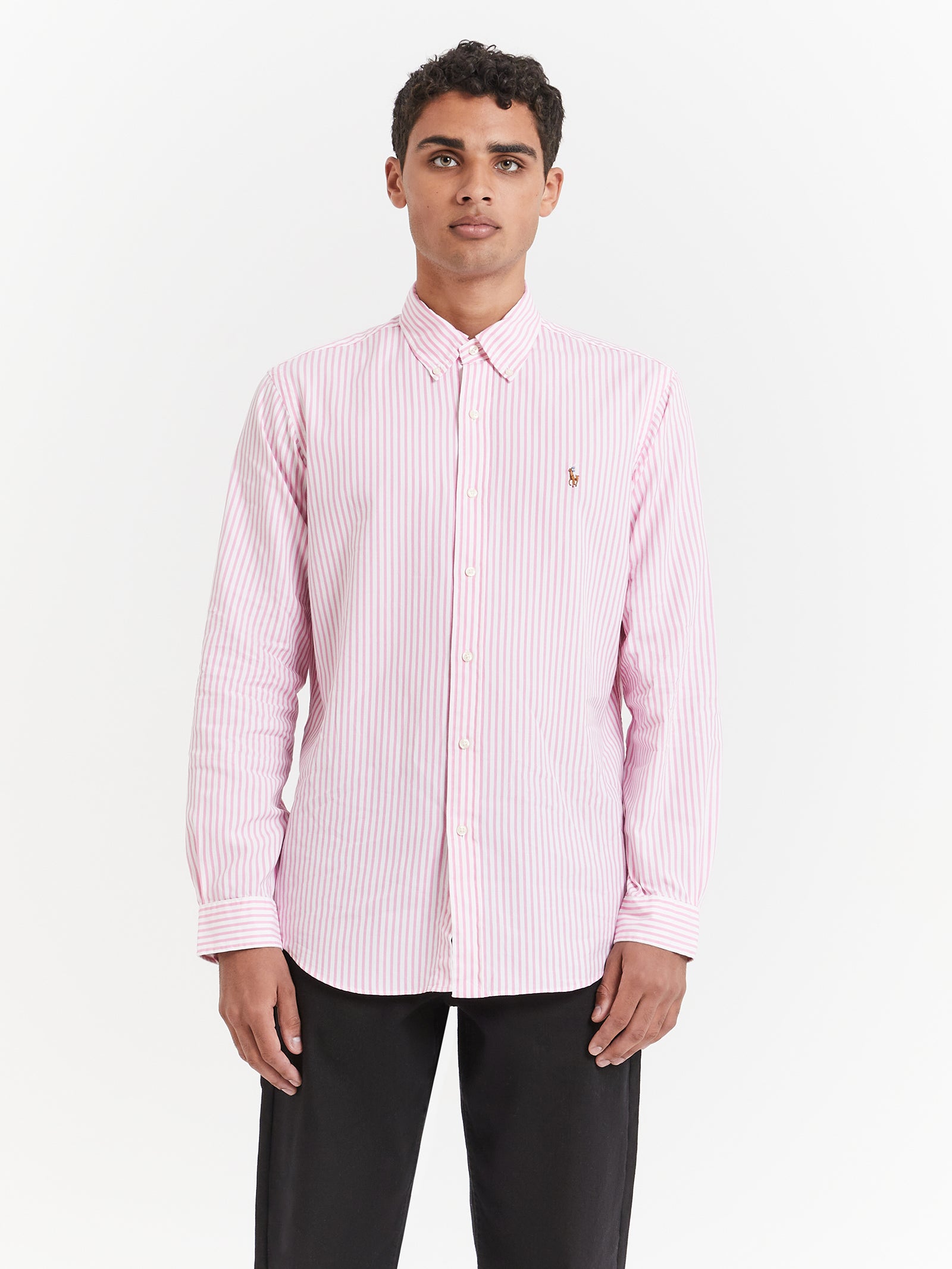 Custom Stretch Shirt in Pink & White