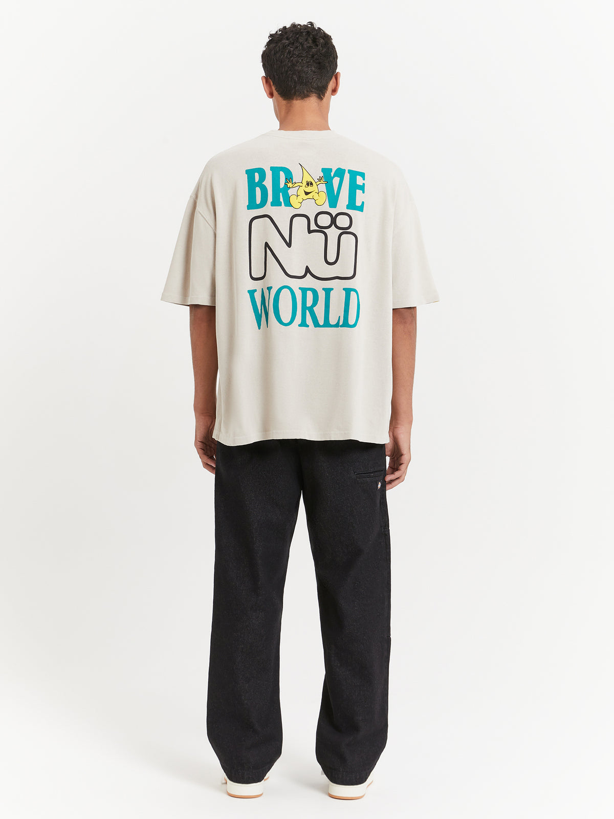 Nu Feelings Brave Nu World T-Shirt in Grey | Grey