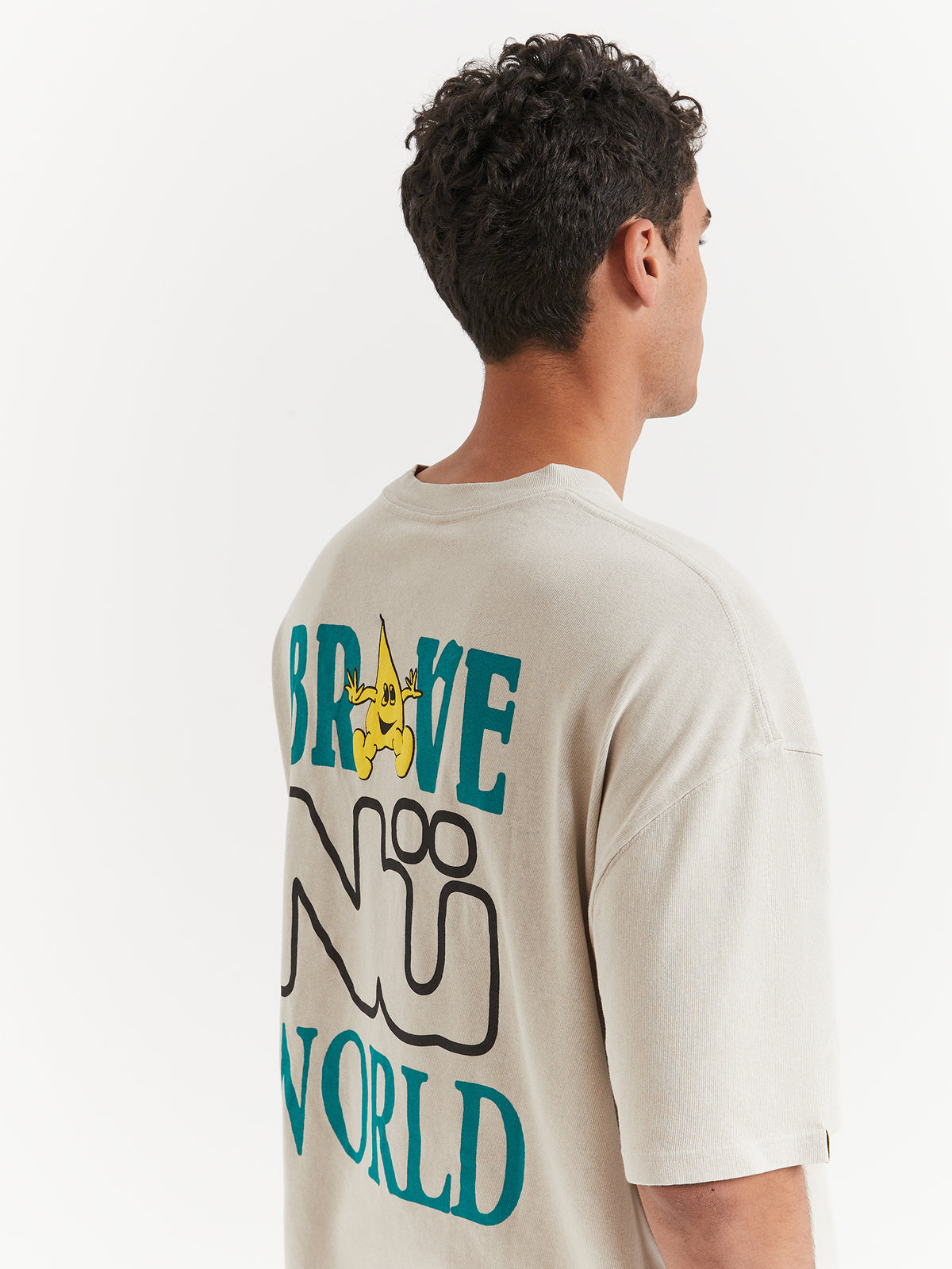 Nu Feelings Brave Nu World T-Shirt in Grey | Grey