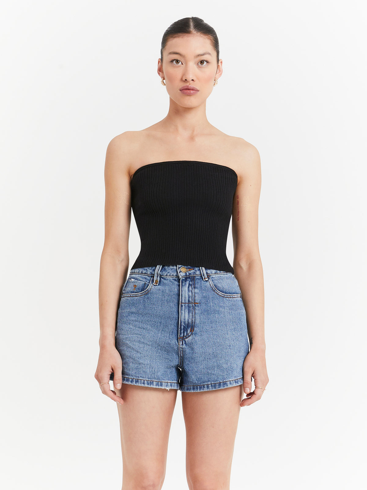 Thrills Nisha Knit Tube Top in Black | Black