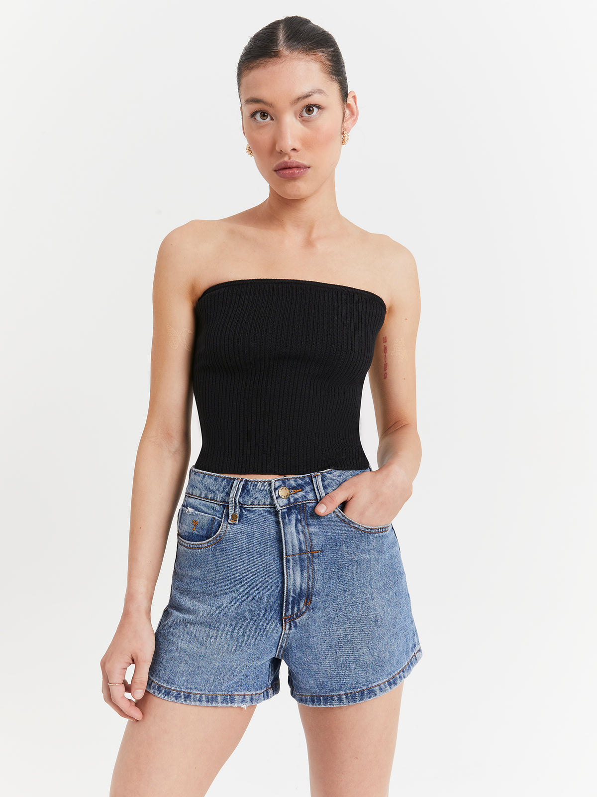 Thrills Nisha Knit Tube Top in Black | Black