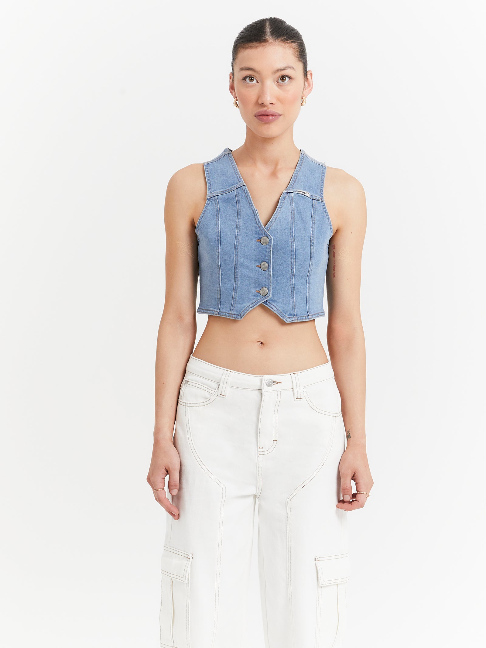 Westbound Denim Vest in Wipeout Blue