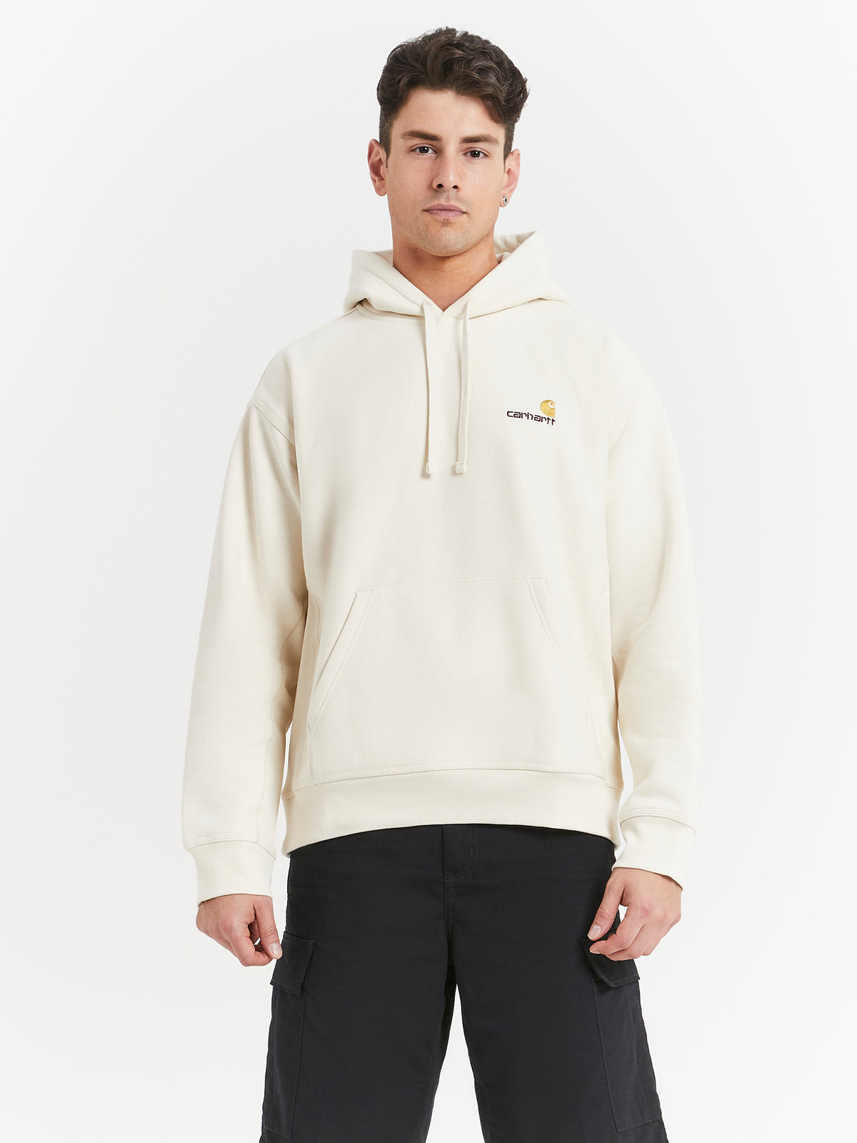 Carhartt Wip Hooded American Script Sweat in Natural | Natural