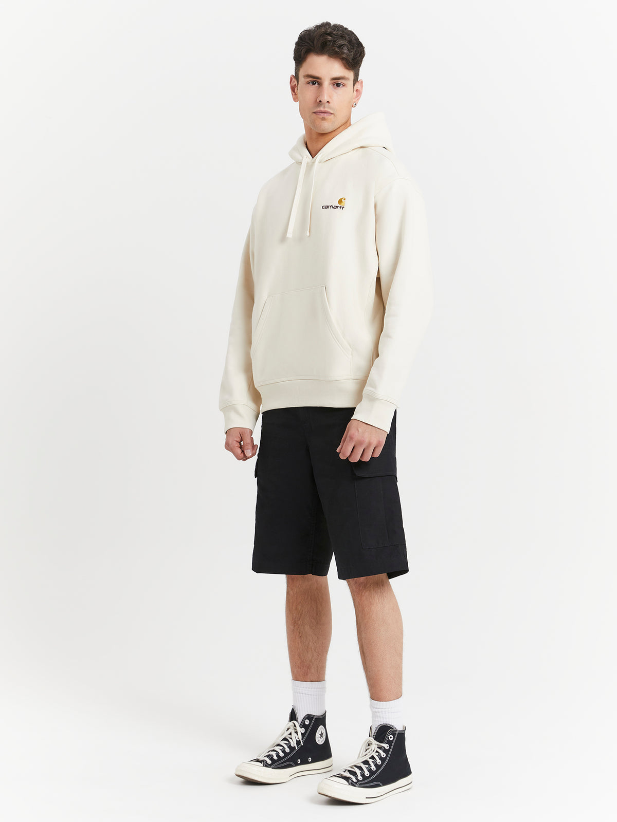 Carhartt Wip Hooded American Script Sweat in Natural | Natural