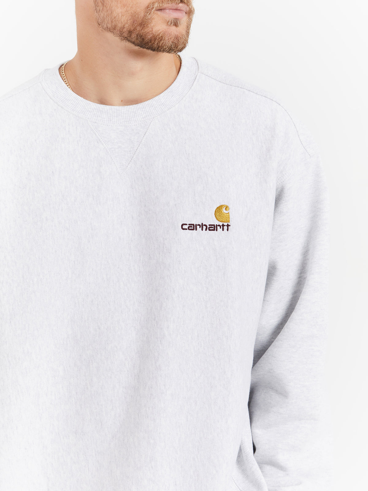 Carhartt Wip American Script Sweatshirt in Ash Heather | Ash Heather