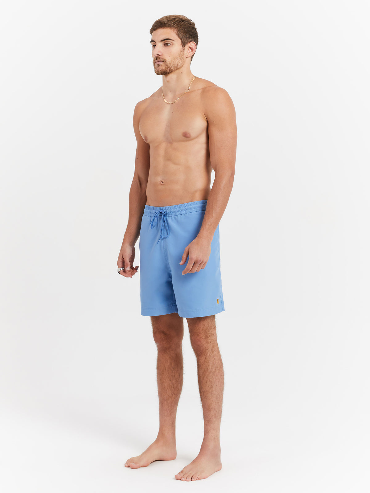 Carhartt Wip Chase Swim Trunks in Piscine & Gold | Piscine / Gold