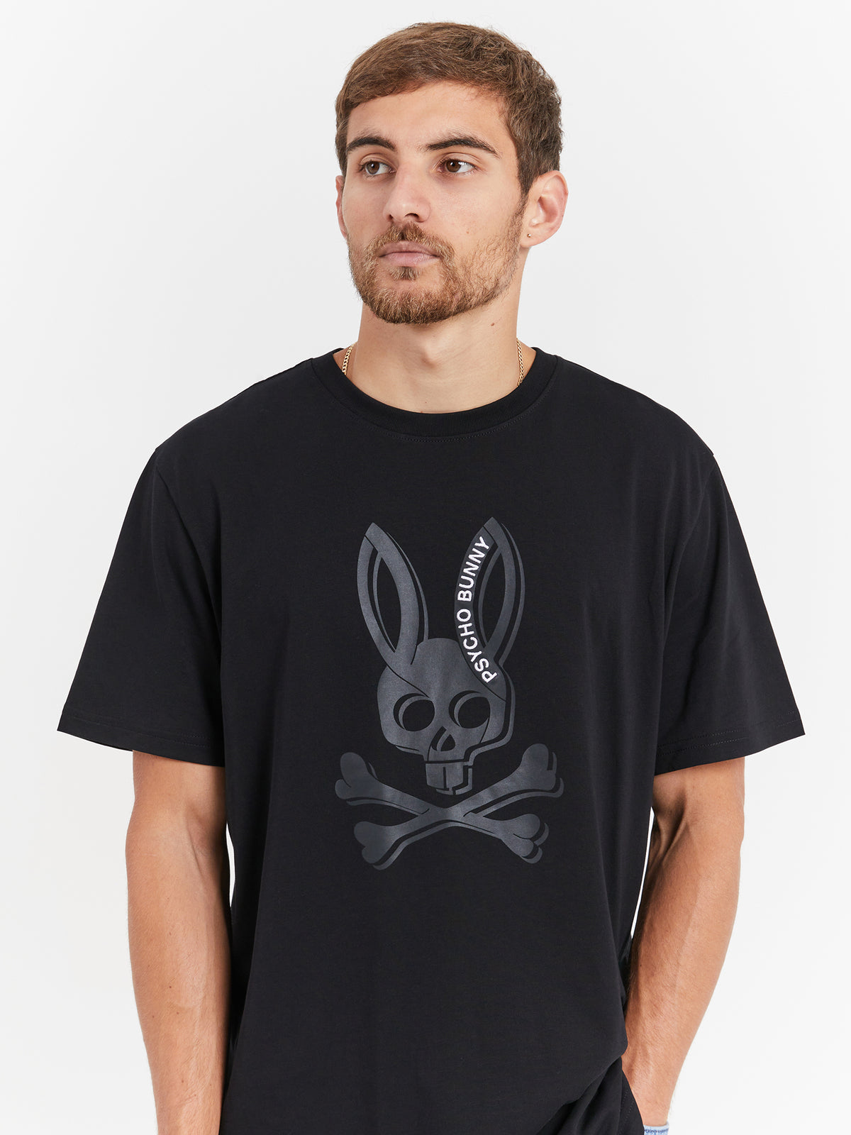 Psycho Bunny Inc Serge Embroidered Graphic T-Shirt in Black | 001 Black