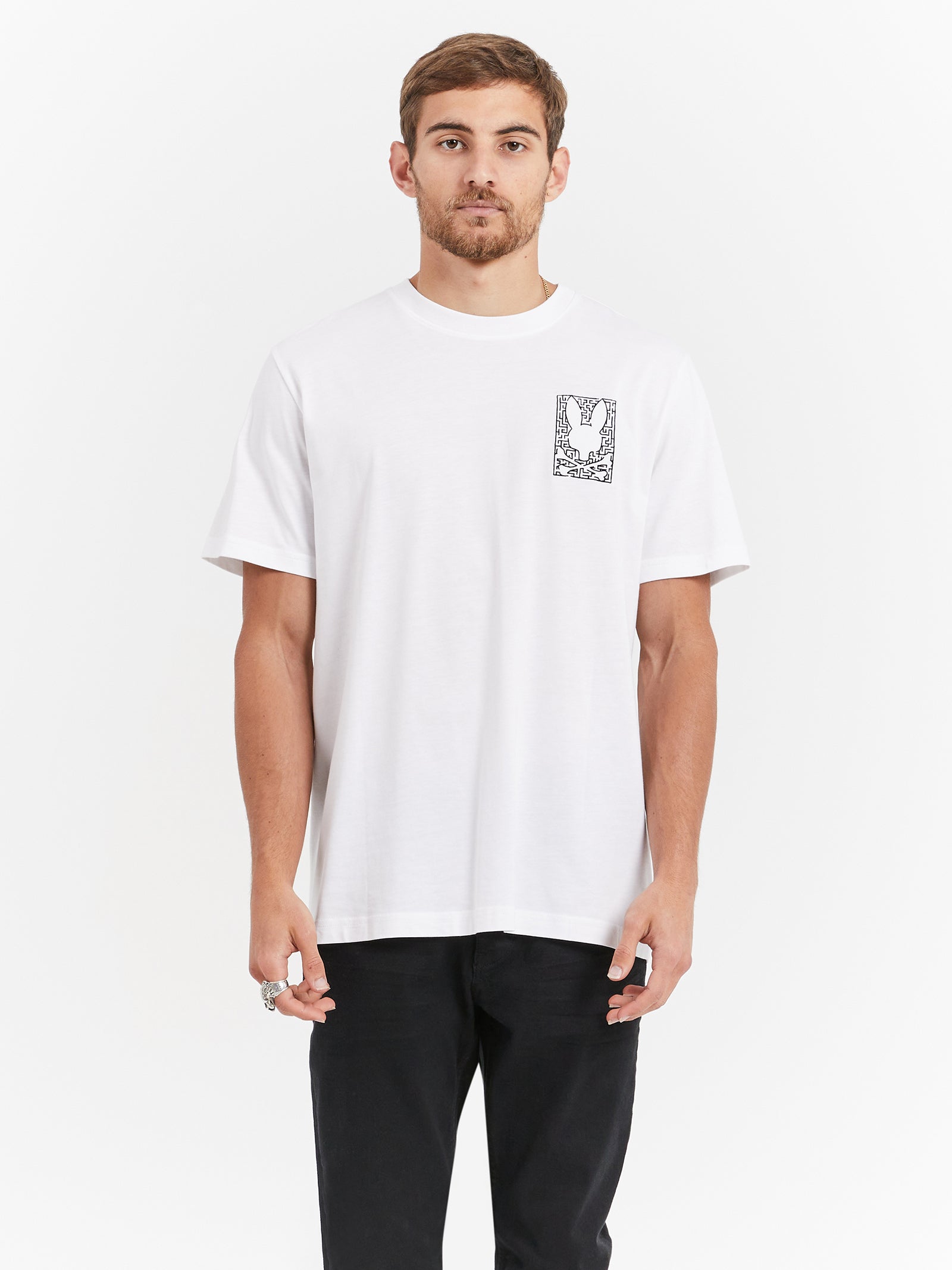 Psycho bunny inc Pisani Graphic T-Shirt in White | Glue Store