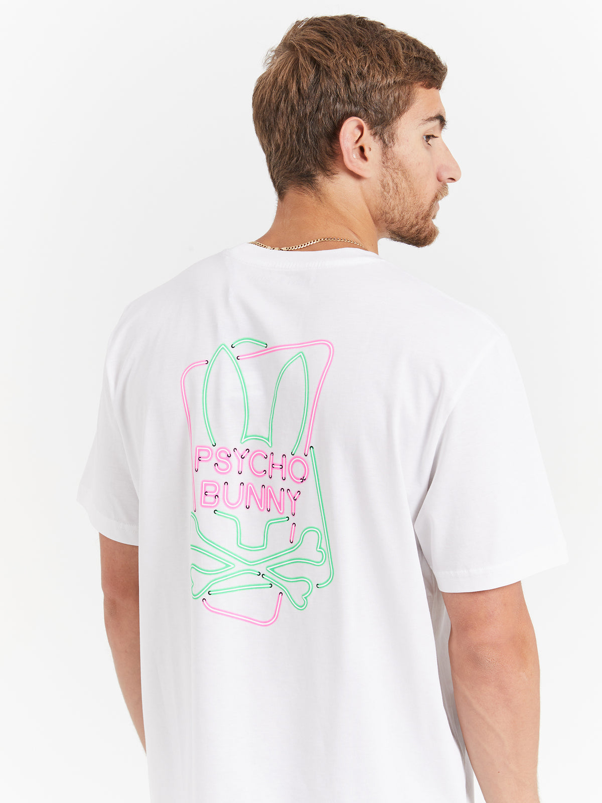 Psycho Bunny Inc Claude Graphic T-Shirt in 100 White | 100 White