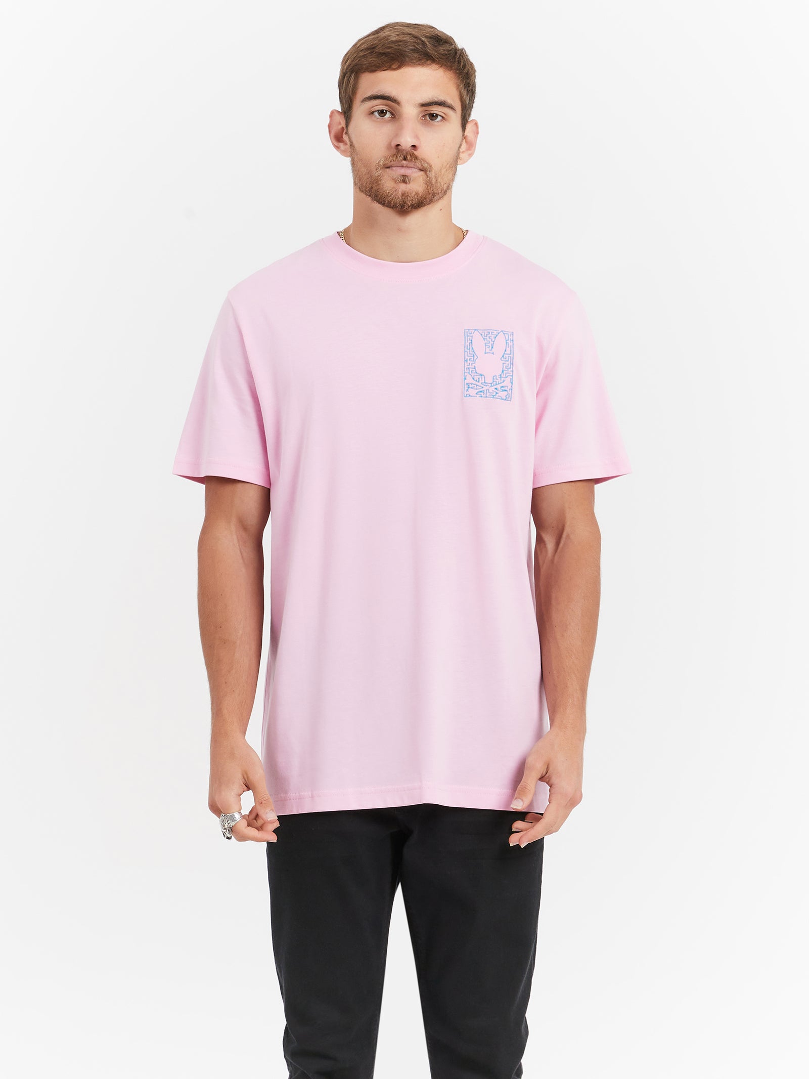 Psycho bunny inc Pisani Graphic T-Shirt in Pure Pink | Glue Store