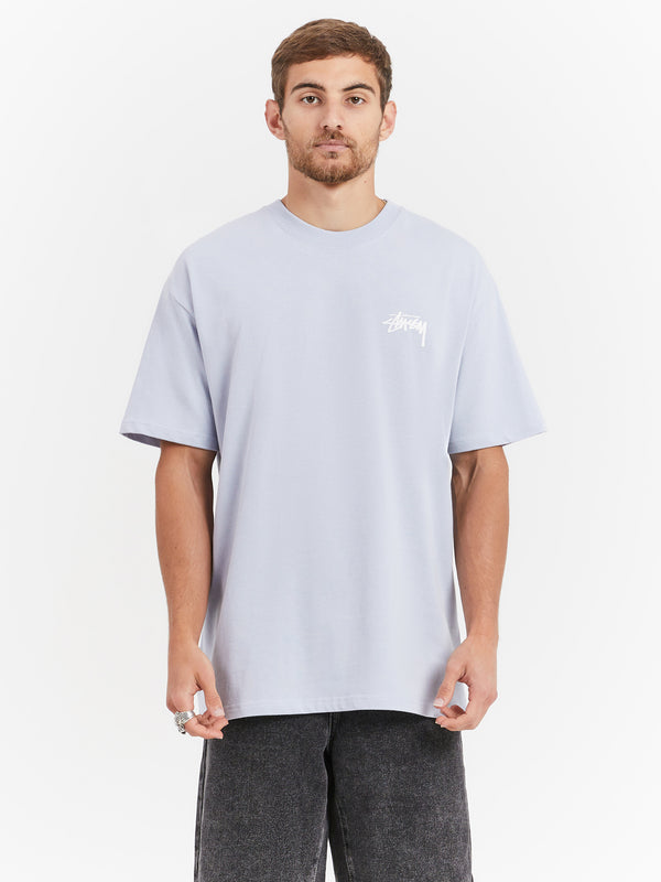 Post Modernist Heavyweight T-Shirt in Silver & Blue - Glue Store