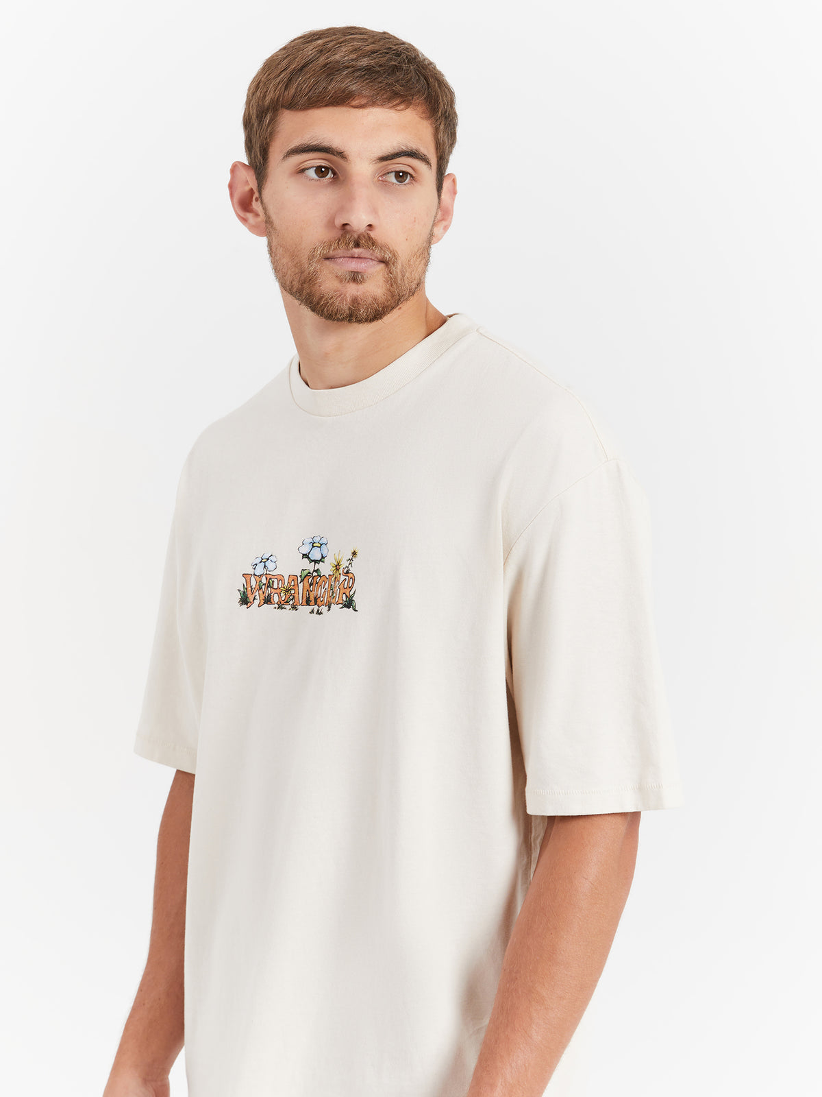 Wrangler Flowers Slacker T-Shirt in Ecru | Ecru