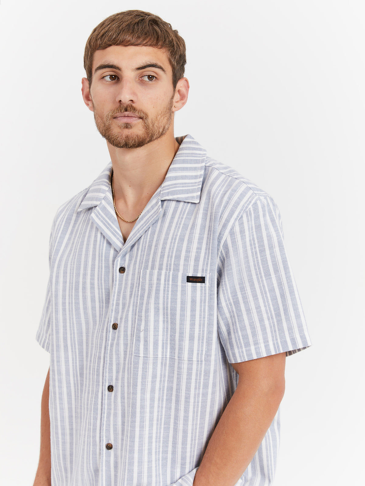 Wrangler Resort Shirt in Light Blue Stripe | Light Blue Stripe