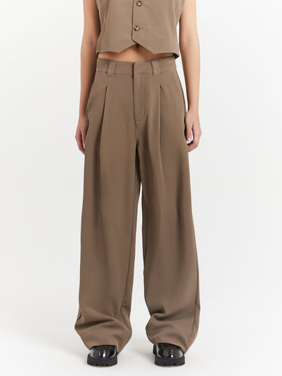 Artisan Tailored Suiting Pants in Fungi Brown